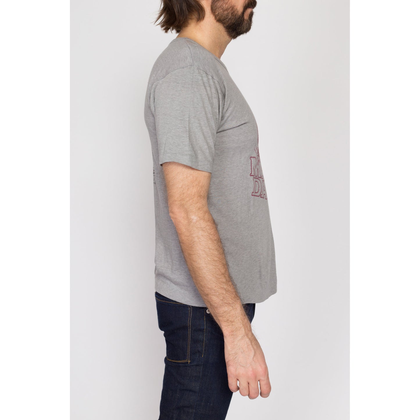 Med-Lrg 80s "Madd Dash" Marathon T Shirt | Vintage California Race Graphic Grey Tourist Tee