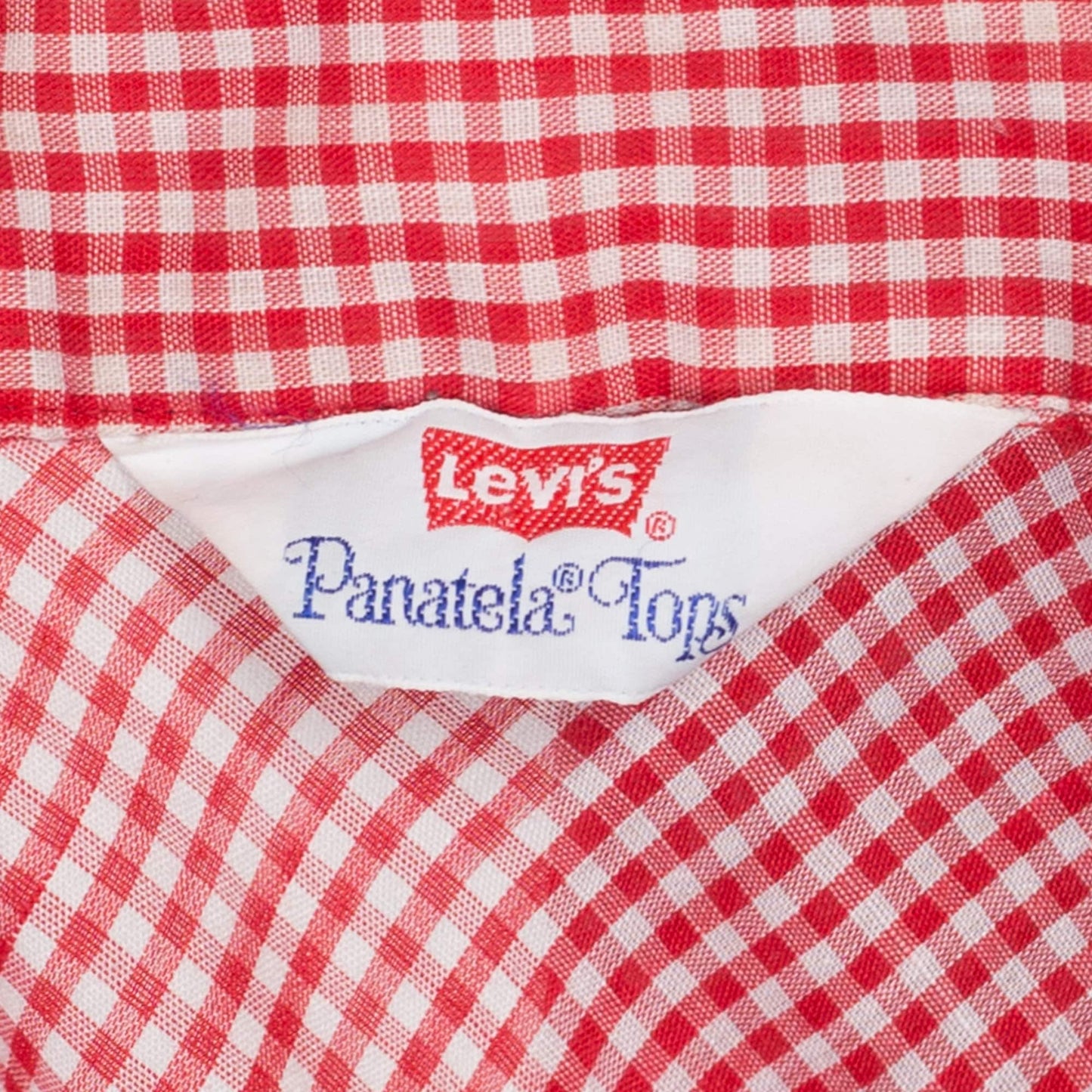 Medium 70s Levi's Red & White Gingham Pearl Snap Western Shirt | Vintage Panatela Button Up Long Sleeve Collared Top
