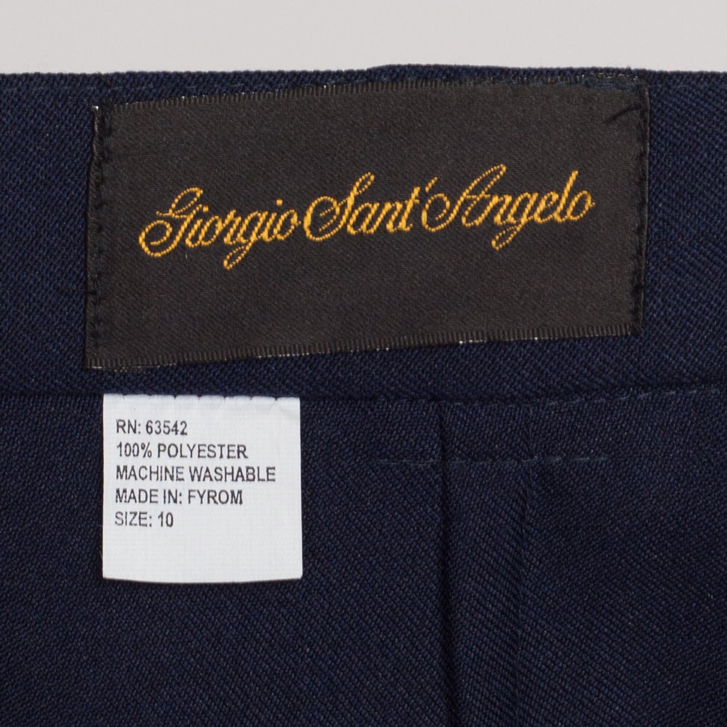 Medium 80s Giorgio Sant’Angelo Navy High Waisted Trousers NWT 28" | Vintage Pleated Tapered Leg Pants