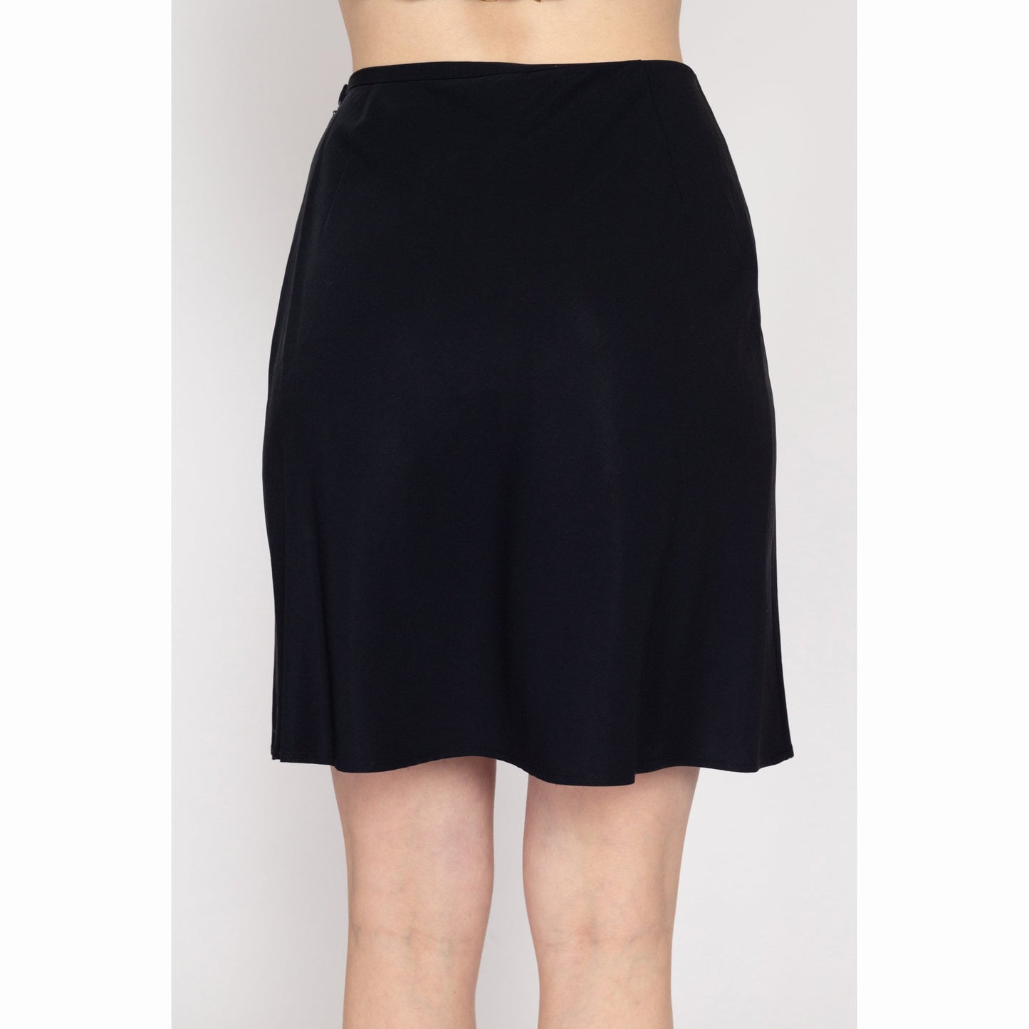 Small 90s Calvin Klein Black Mini Skirt 27" | Vintage A Line High Waisted Minimalist Skirt