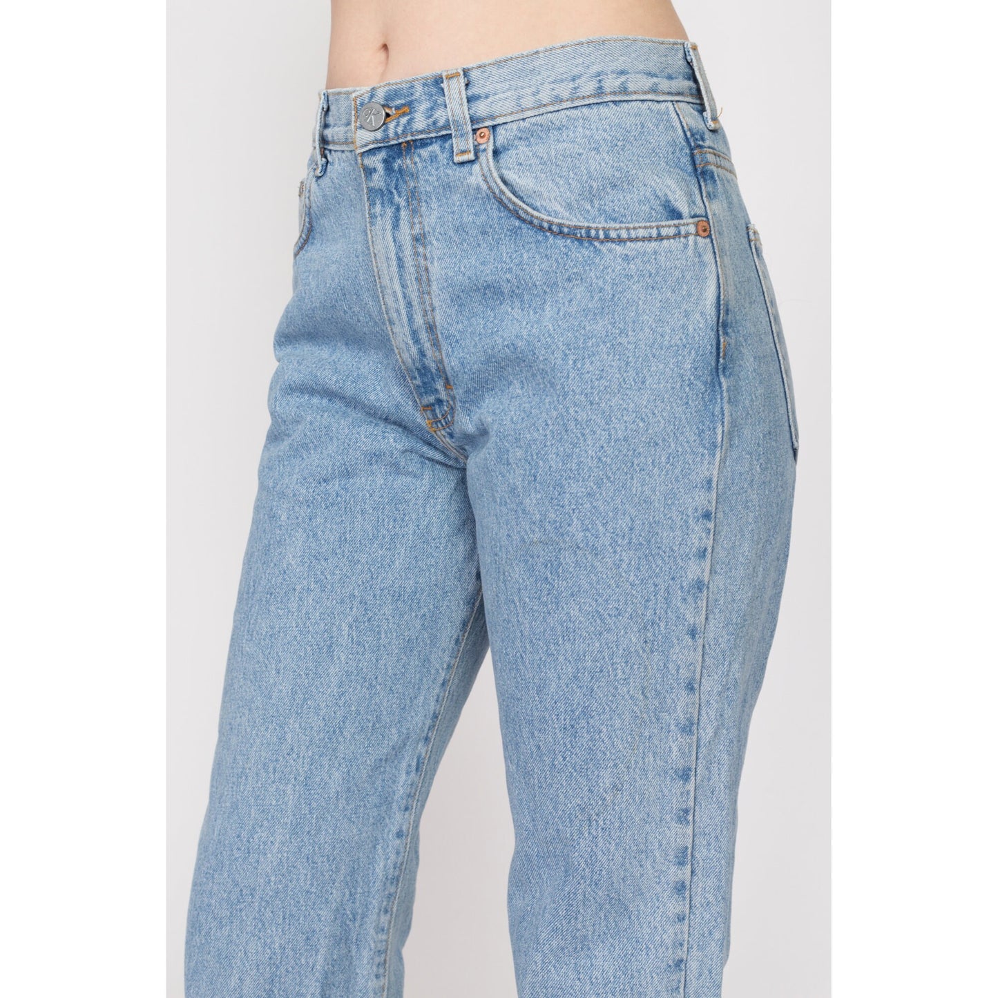 Medium 90s Calvin Klein Light Wash Straight Leg Jeans 30.5" | Vintage CK Denim High Waisted Mom Jeans