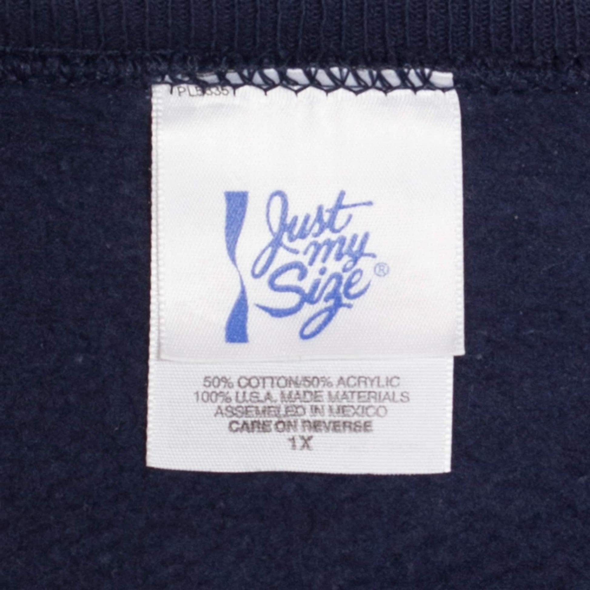 1X 90s Navy Blue Soft Raglan Sweatshirt | Vintage Slouchy Plain Crewneck Pullover