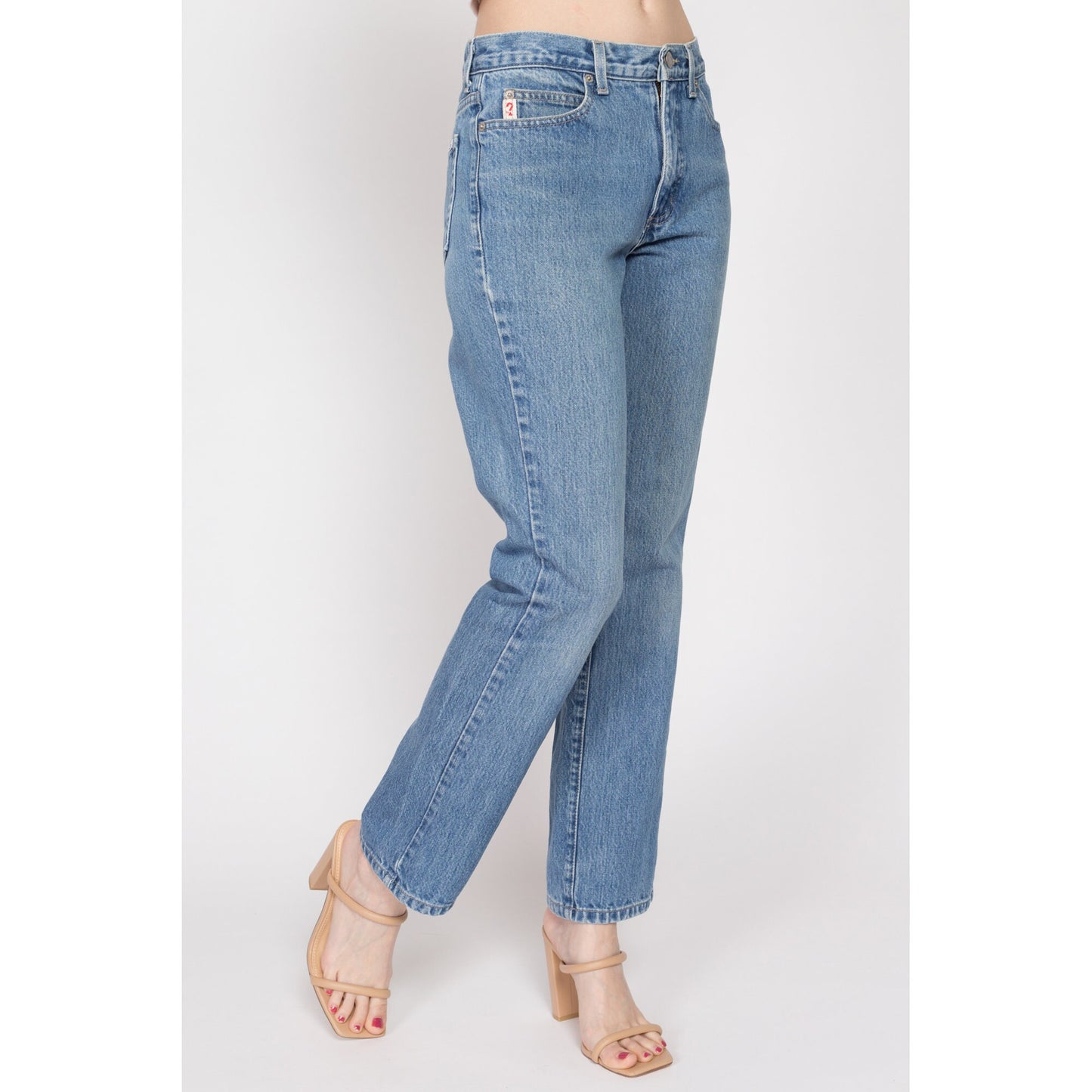 Small 90s Guess Mid Rise Straight Leg Jeans | Vintage Medium Wash Denim Mom Jeans