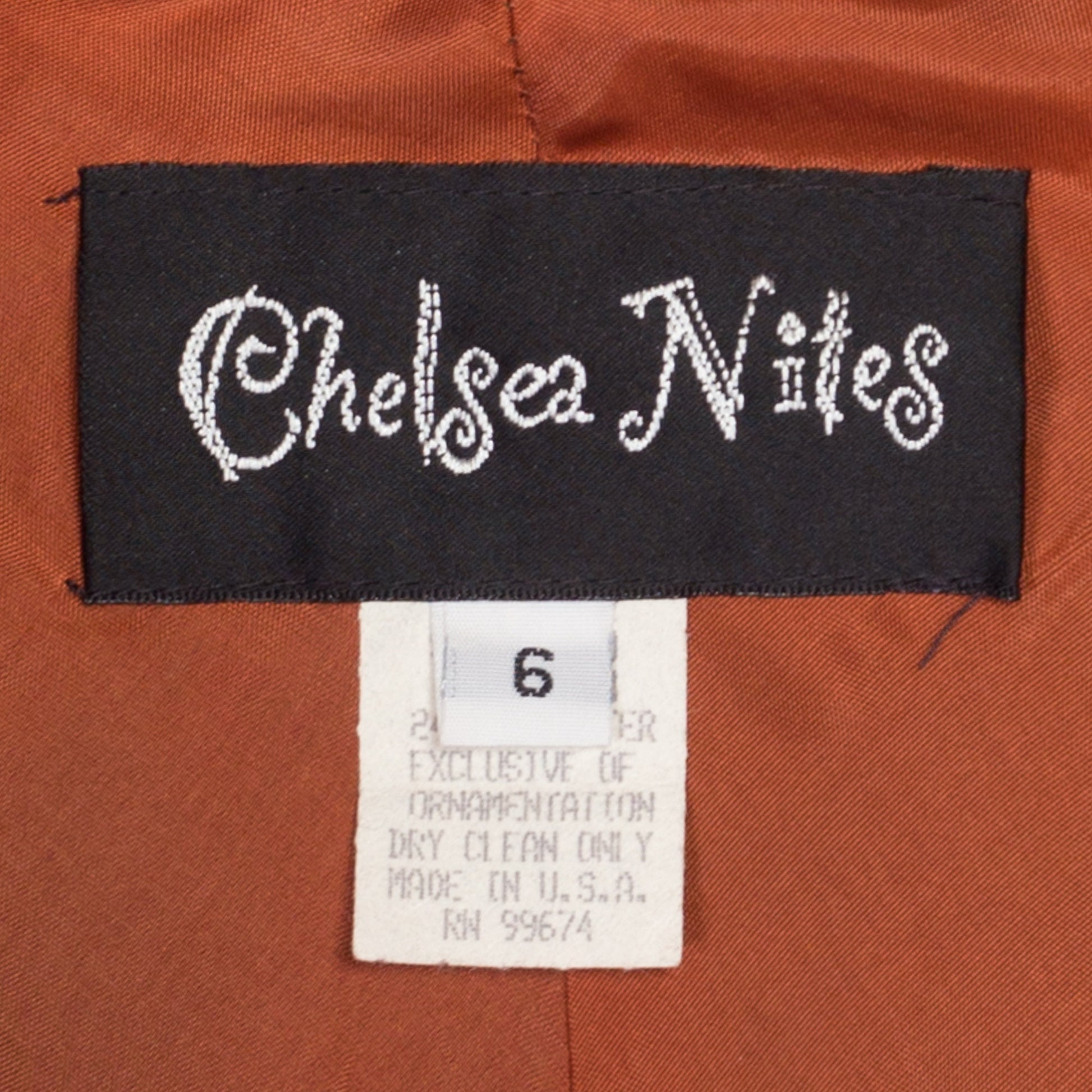 Small 90s Slinky Copper Satin Bias Cut Gown | Vintage Chelsea Nites Sleeveless Halter Racerback Formal Maxi Dress