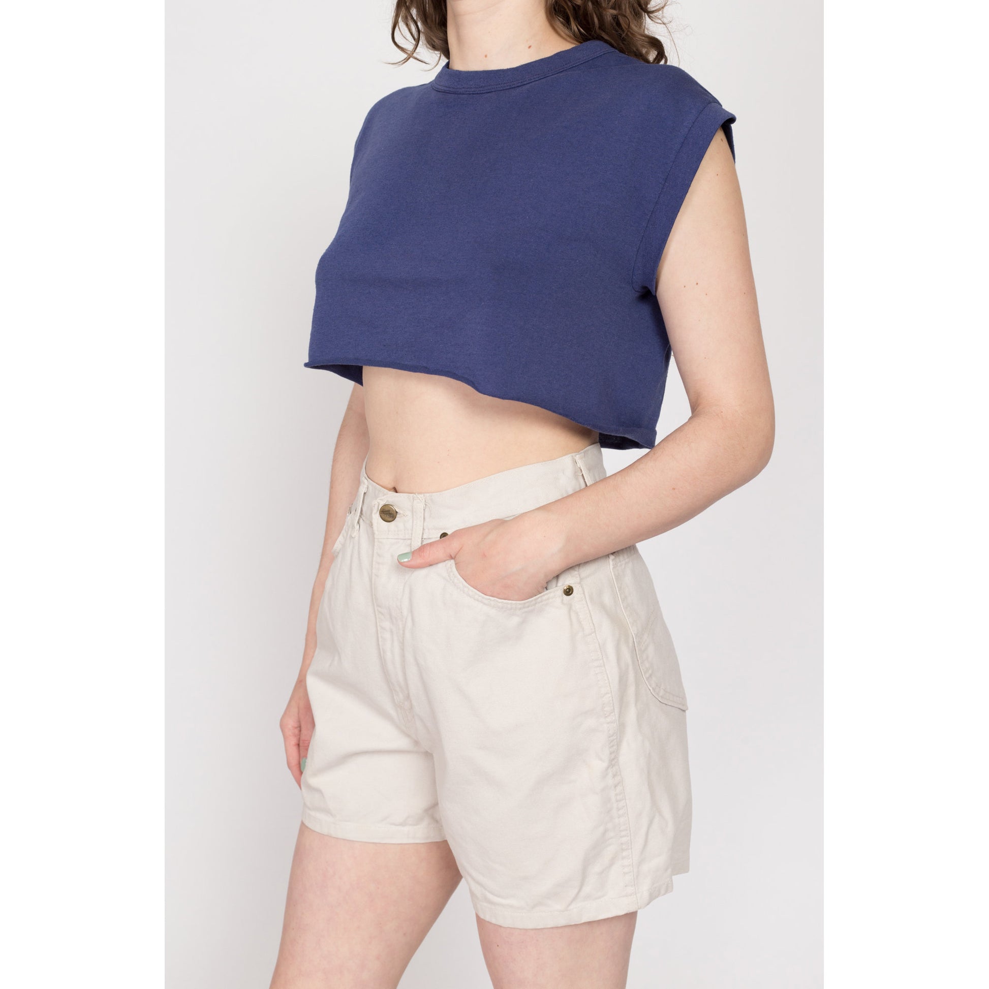 Medium 90s Khaki High Waisted Shorts 29" | Vintage Chic Brand Casual Cotton Shorts