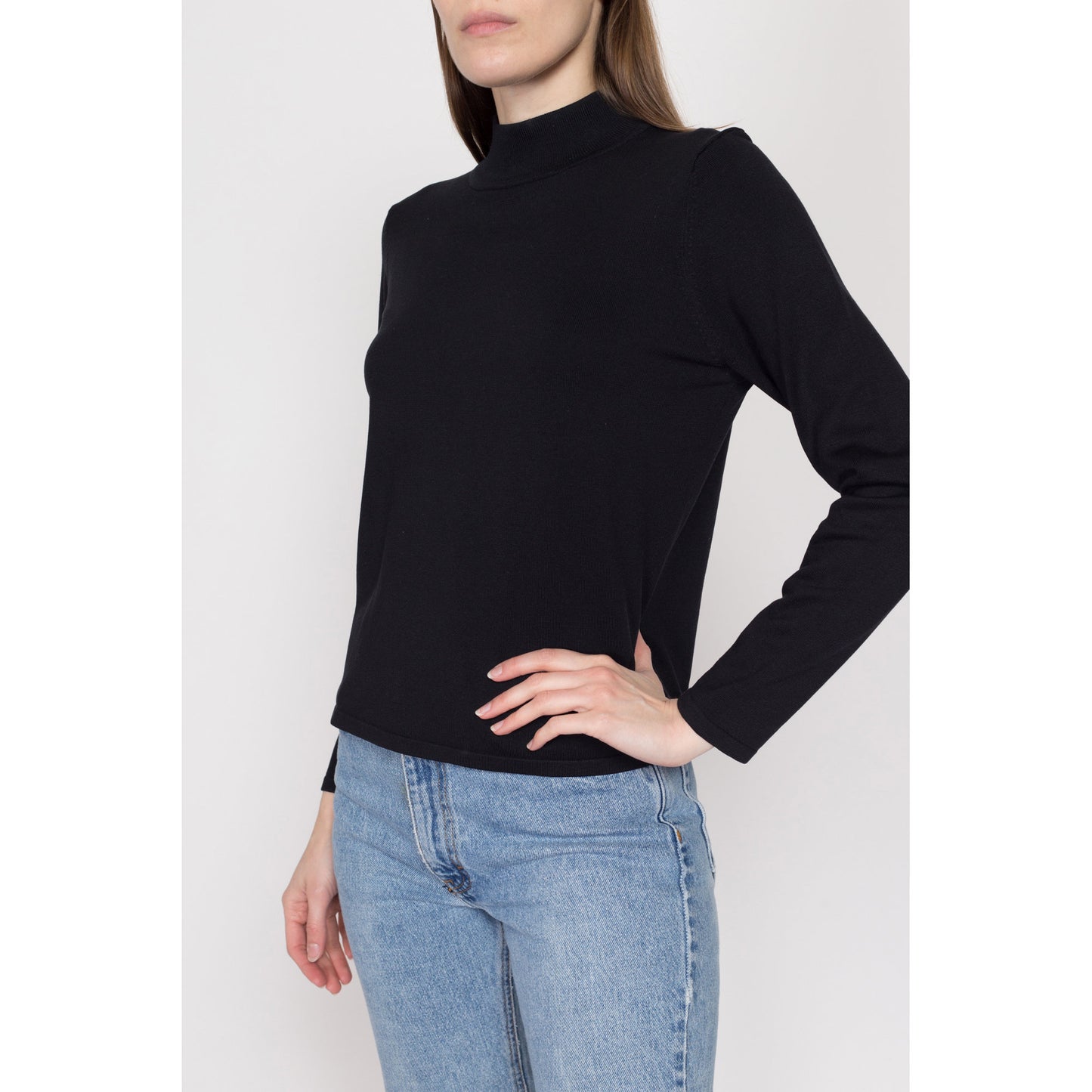 Small 90s Pendleton Black Silk Blend Thermal Shirt | Vintage Base Layer Long Sleeve Warm Undershirt