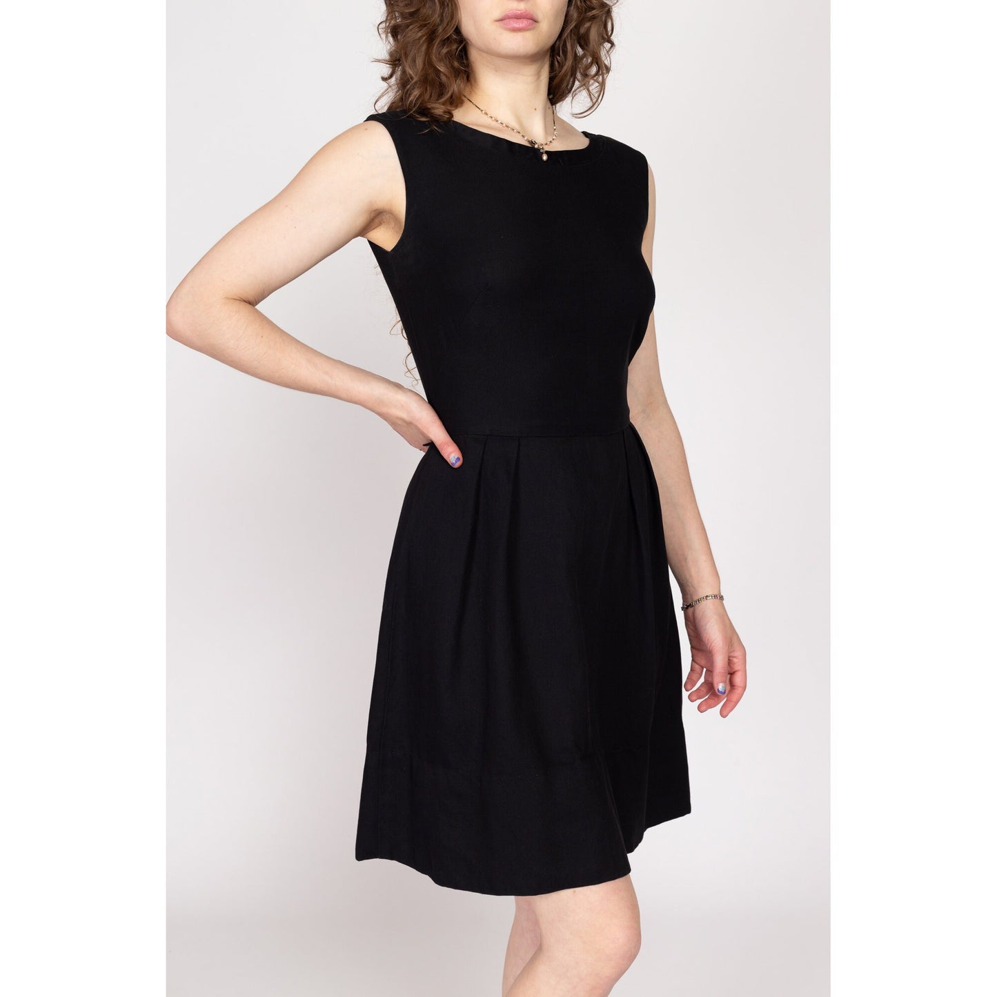 Small 1950s Nelly John Little Black Dress & Bolero Set | Vintage 50s Matching Mini Dress Jacket Two Piece Set