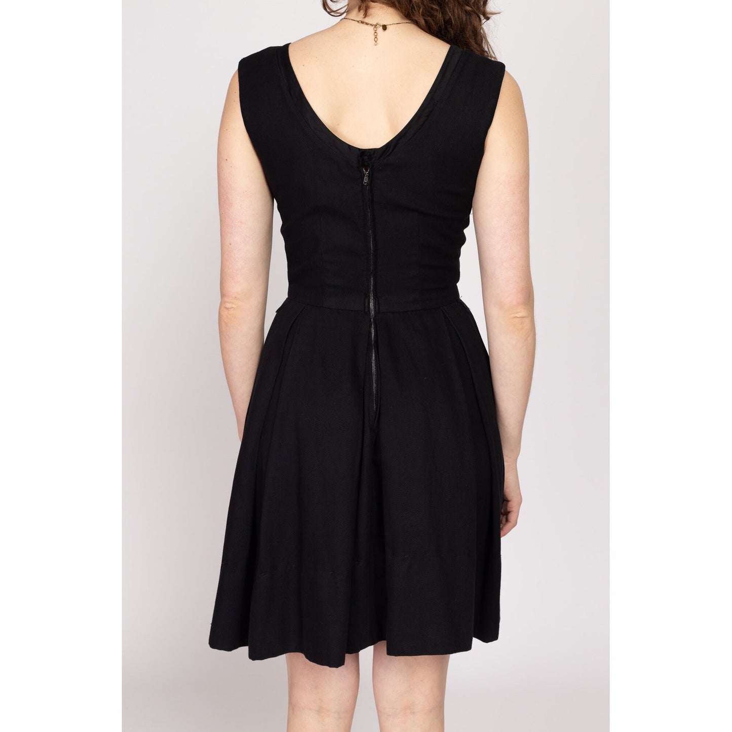 Small 1950s Nelly John Little Black Dress & Bolero Set | Vintage 50s Matching Mini Dress Jacket Two Piece Set