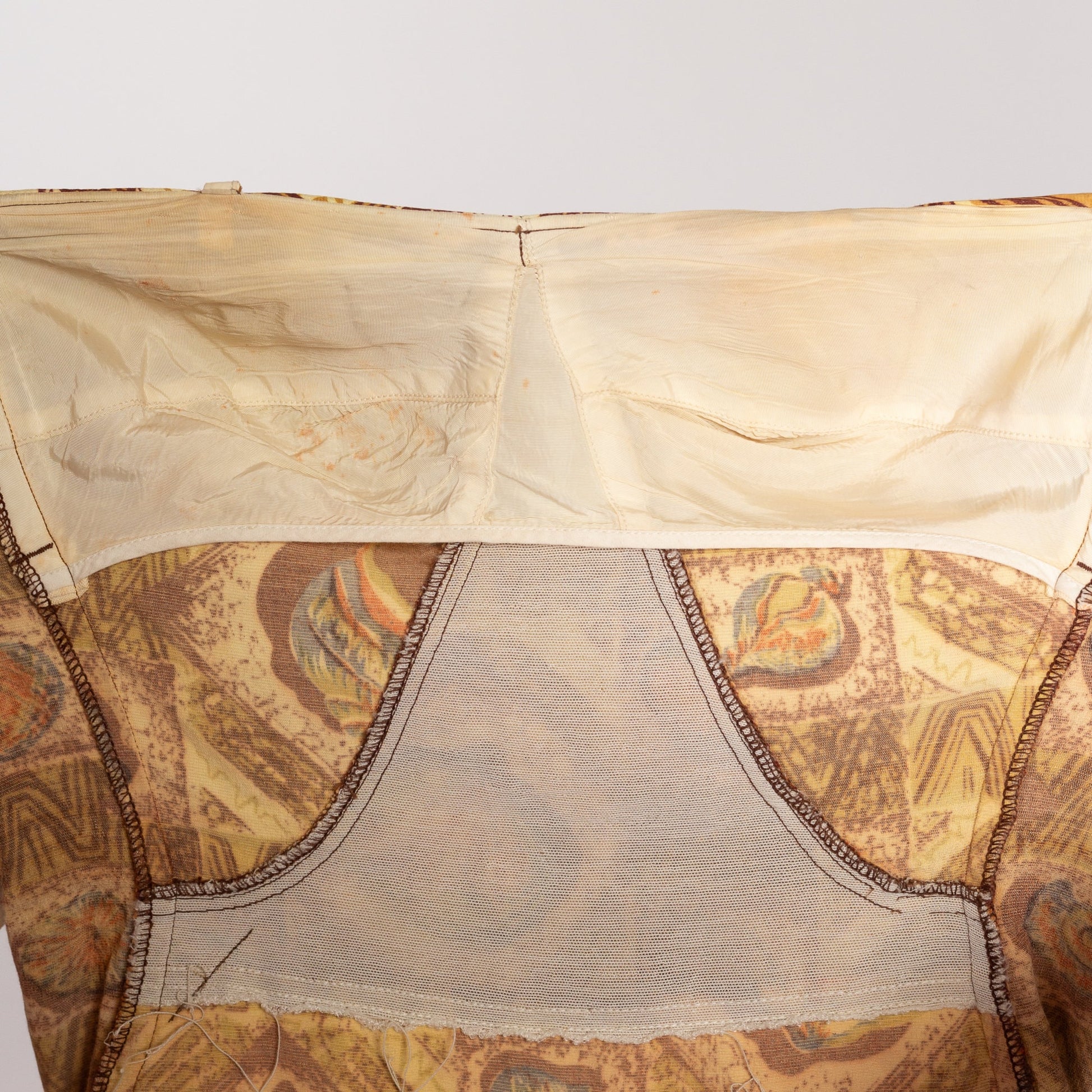 Small 1940s Catalina Seashell Novelty Print One Piece Swimsuit | Vintage 40s 50s California Hand Prints Retro Swimwear Pinup Bathing Suit