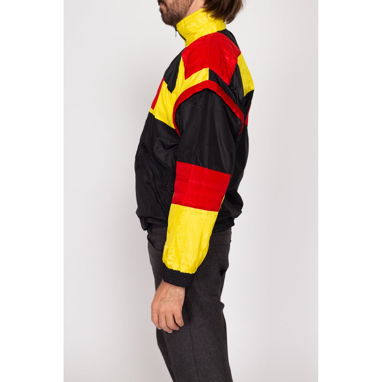 Medium 90s Color Block Zip-Off Sleeve Jacket | Vintage Convertible Vest Windbreaker Jacket