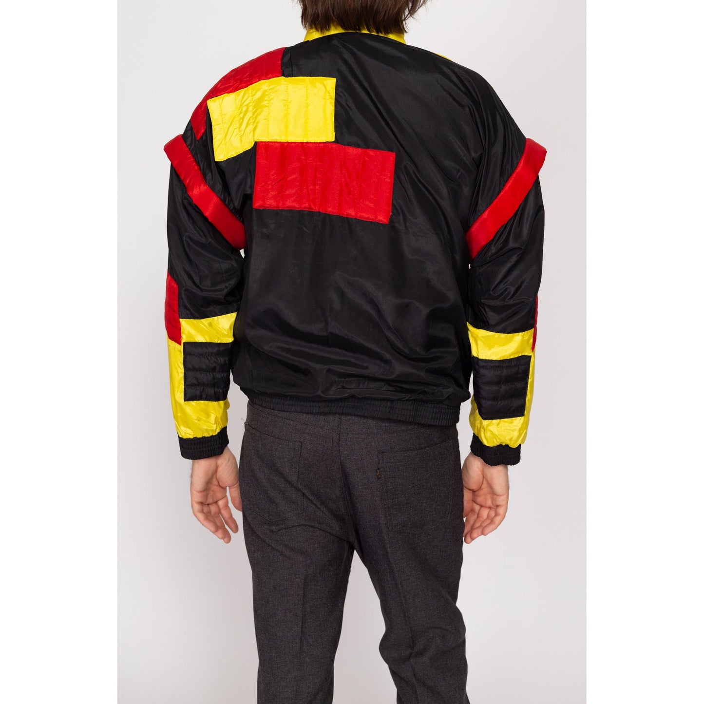 Medium 90s Color Block Zip-Off Sleeve Jacket | Vintage Convertible Vest Windbreaker Jacket