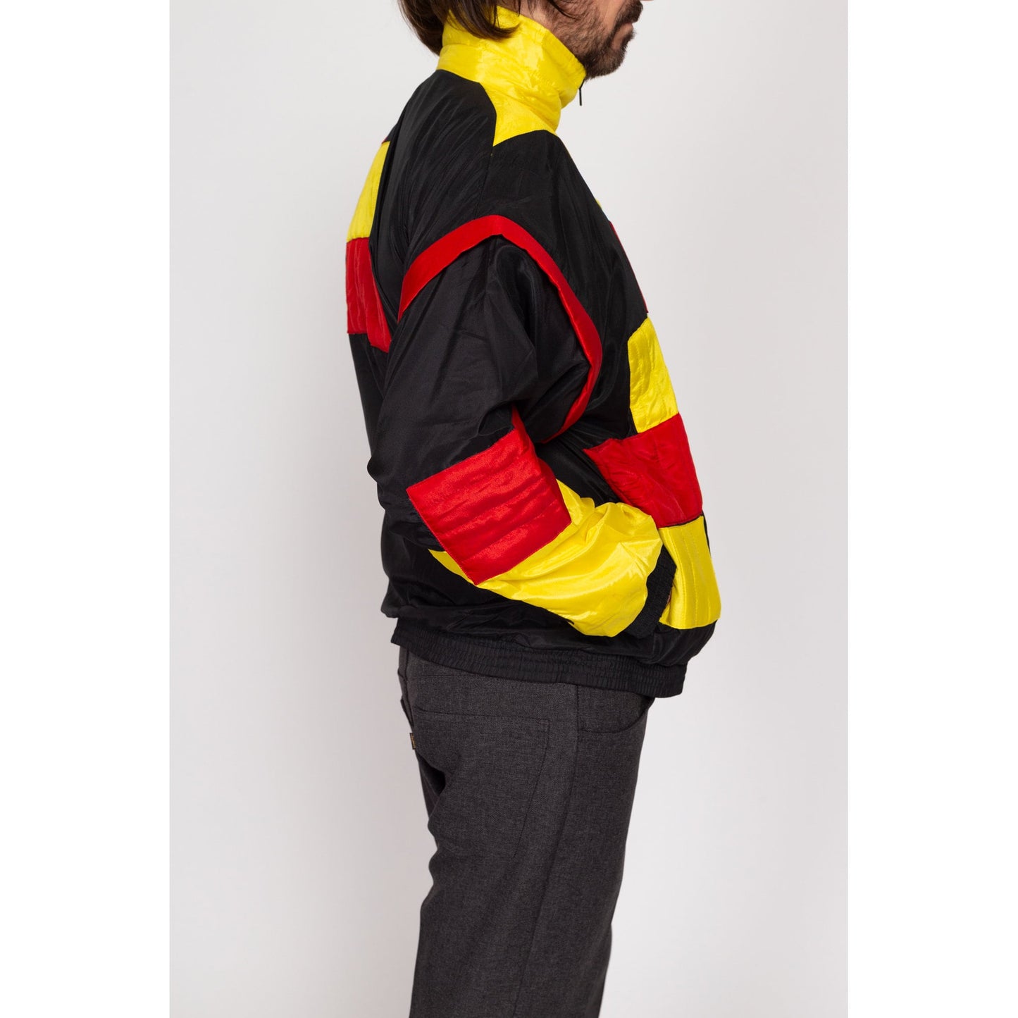 Medium 90s Color Block Zip-Off Sleeve Jacket | Vintage Convertible Vest Windbreaker Jacket