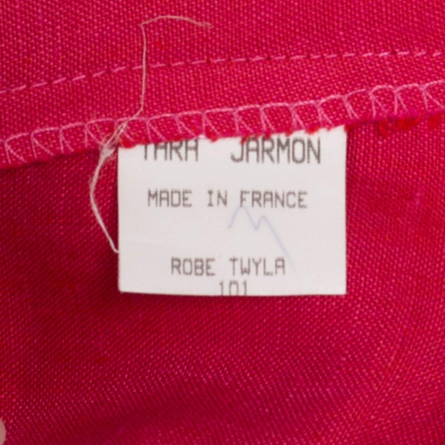 XS 90s Tara Jarmon Hot Pink Linen Mini Dress | Vintage French Low Back Fitted Sleeveless Cocktail Party Dress