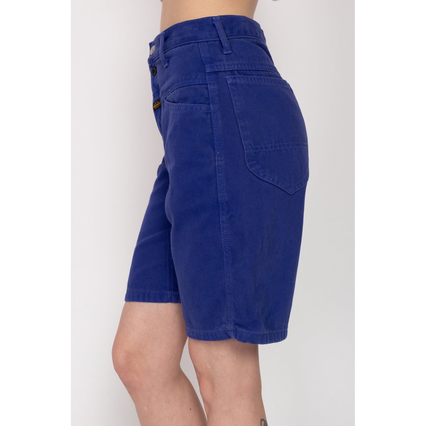 XS 90s Marithe Francois Girbaud Royal Blue Jean Shorts 25" | Vintage High Waisted Denim Mom Shorts