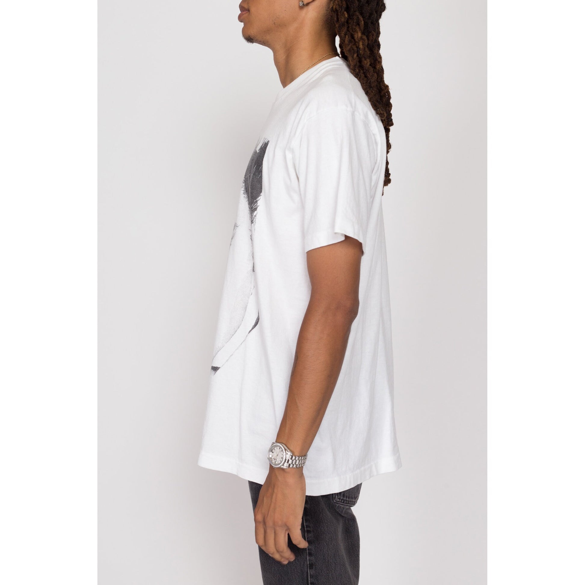 XL 90s Elvis Presley Big Print T Shirt | Vintage White Face Graphic Music Tee