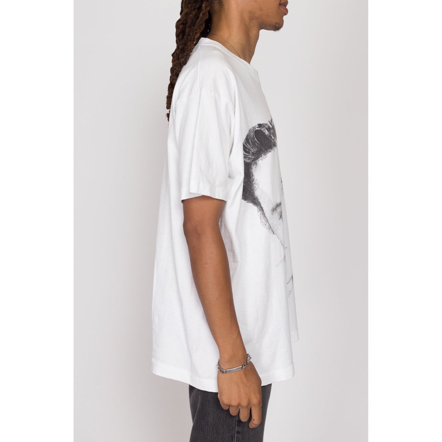 XL 90s Elvis Presley Big Print T Shirt | Vintage White Face Graphic Music Tee