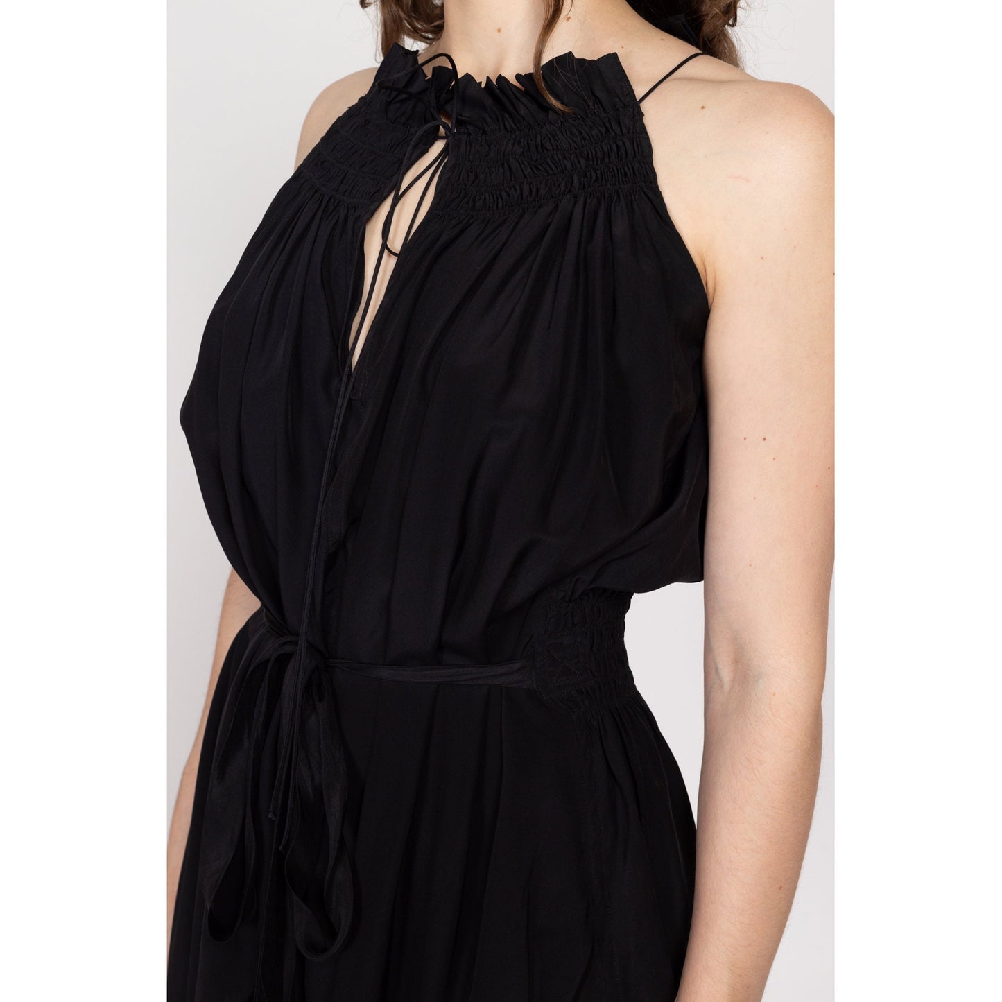 XS-Med Y2K Marc Jacobs Black Silk Mini Dress | Vintage Keyhole Neck Cocktail Party Dress