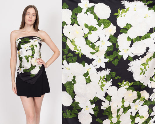 Vintage Chanel Silk Floral Large Square Scarf 37x39"