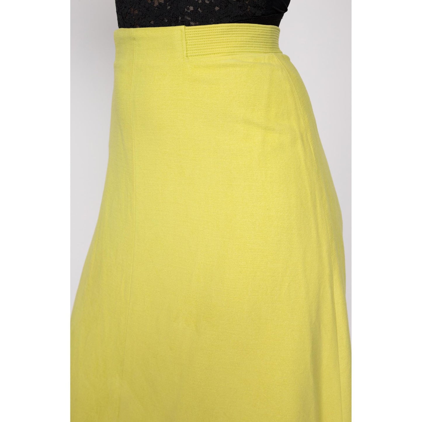 Small 1940s Chartreuse Jackshirt & Midi Skirt Set 25.5" | Vintage 40s Matching Two Piece Suit Outfit