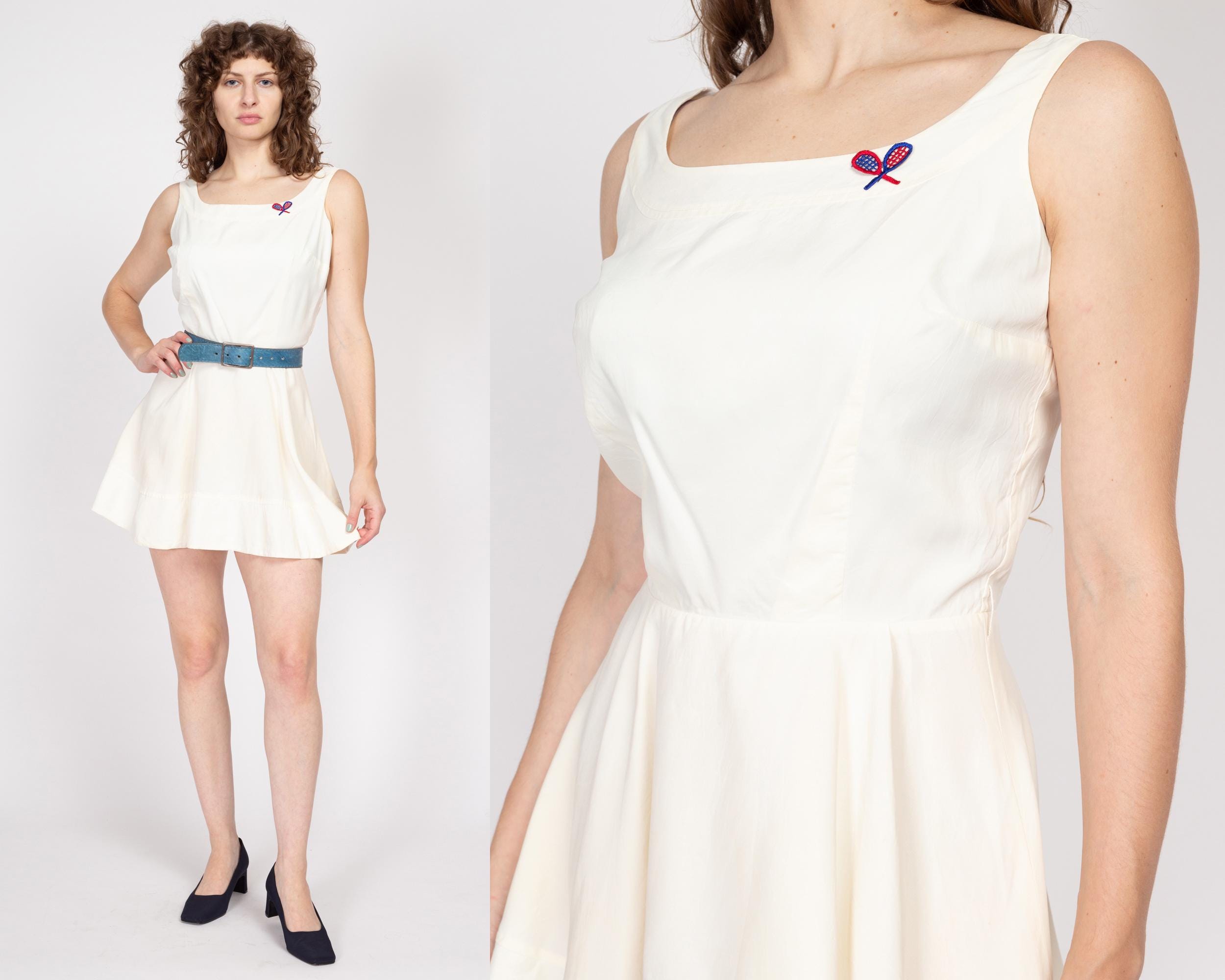 Medium 60s White Micro Mini Tennis Dress
