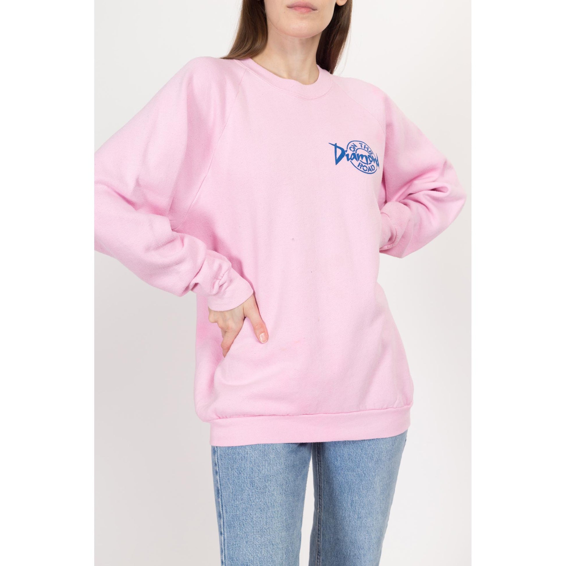 XL 90s Neil Diamond On The Road Pink Tour Sweatshirt | Vintage 1992 Raglan Sleeve Music Crewneck