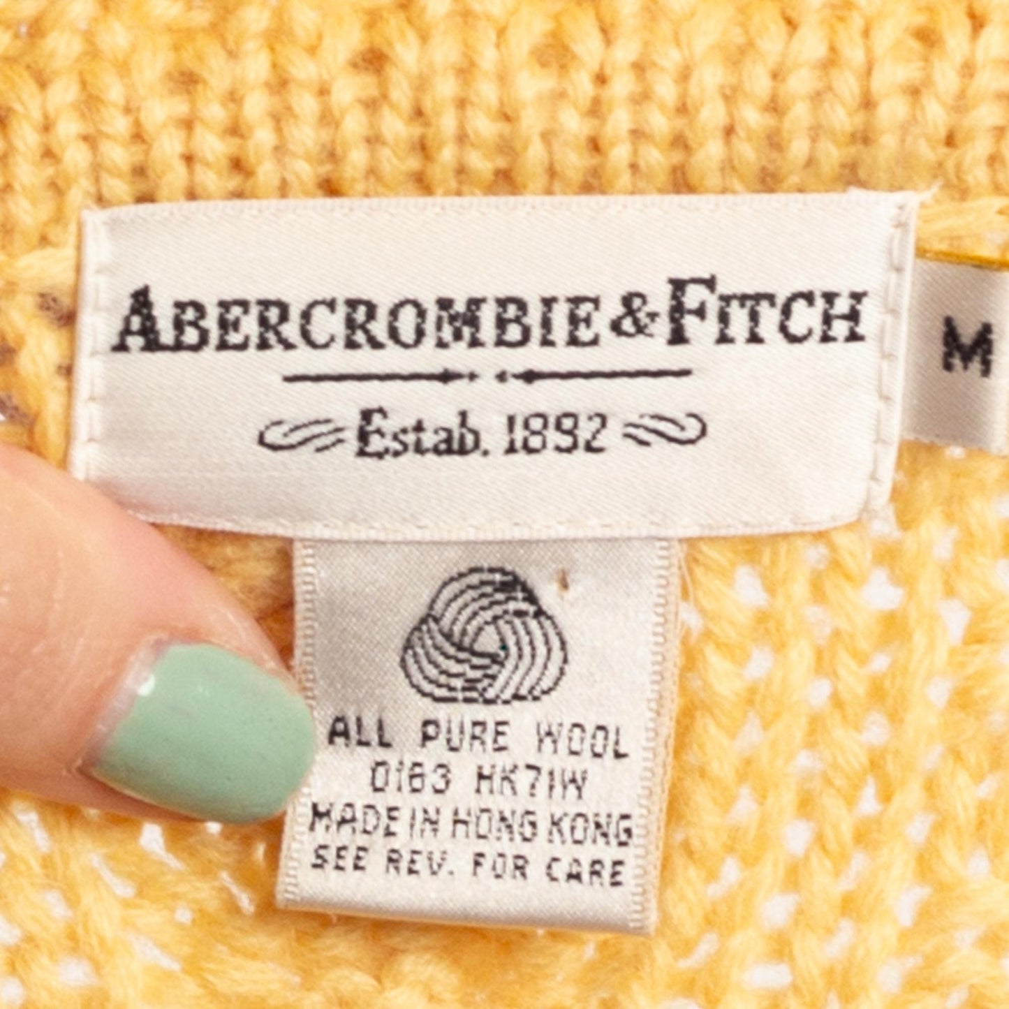 Medium 80s Abercrombie & Fitch Cream Wool Fisherman Sweater | Vintage Cable Knit Pullover Jumper