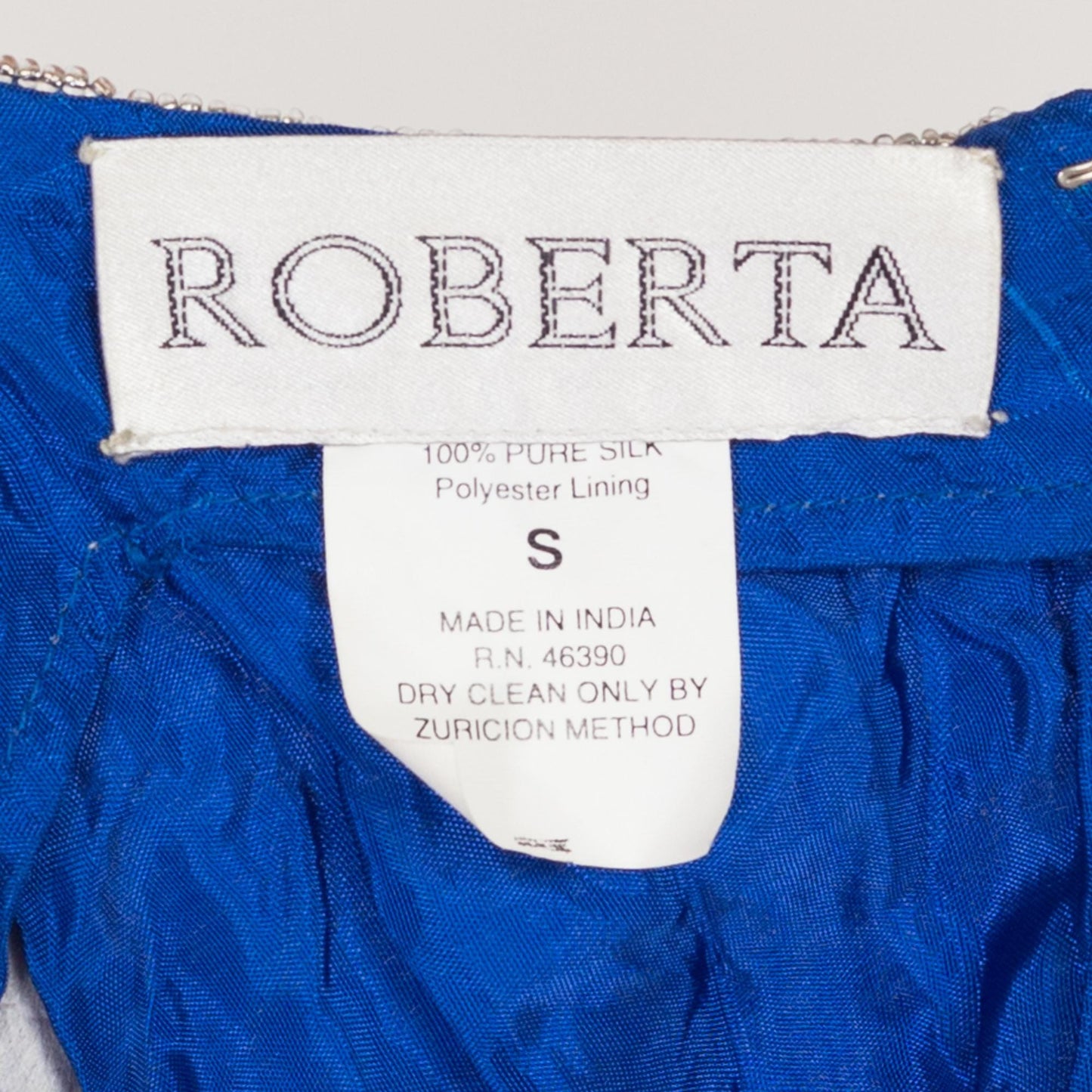 Small 90s Royal Blue Silk Beaded Cocktail Party Dress Size 4 | Vintage Roberta Spaghetti Strap Sequin Mini Dress