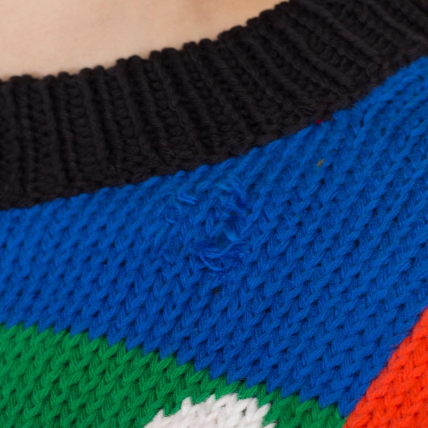 Small 90s Matisse Paper Cut-Outs Color Block Knit Sweater | Vintage Colorful Cotton Pullover Sweater
