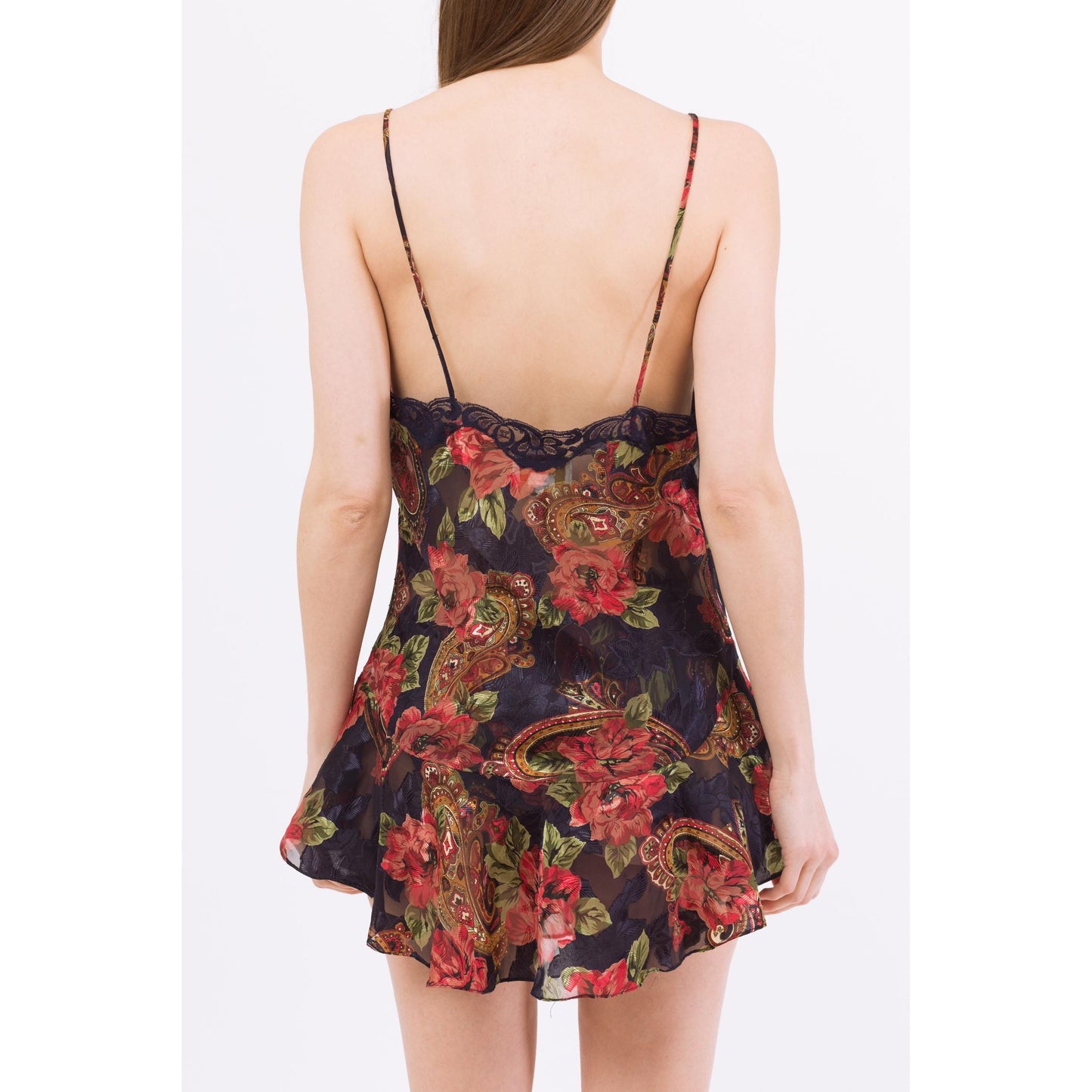Medium 90s Victoria's Secret Floral Three Piece Lingerie Set | Vintage Mini Slip Dress Kimono Panty Loungewear