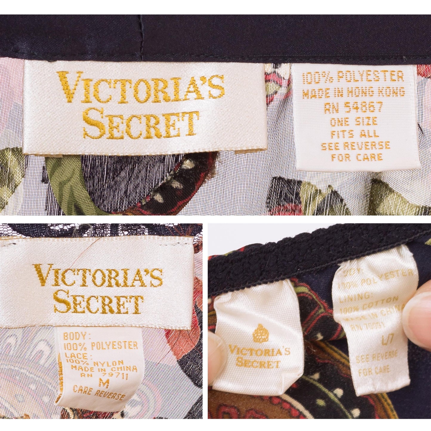 Medium 90s Victoria's Secret Floral Three Piece Lingerie Set | Vintage Mini Slip Dress Kimono Panty Loungewear