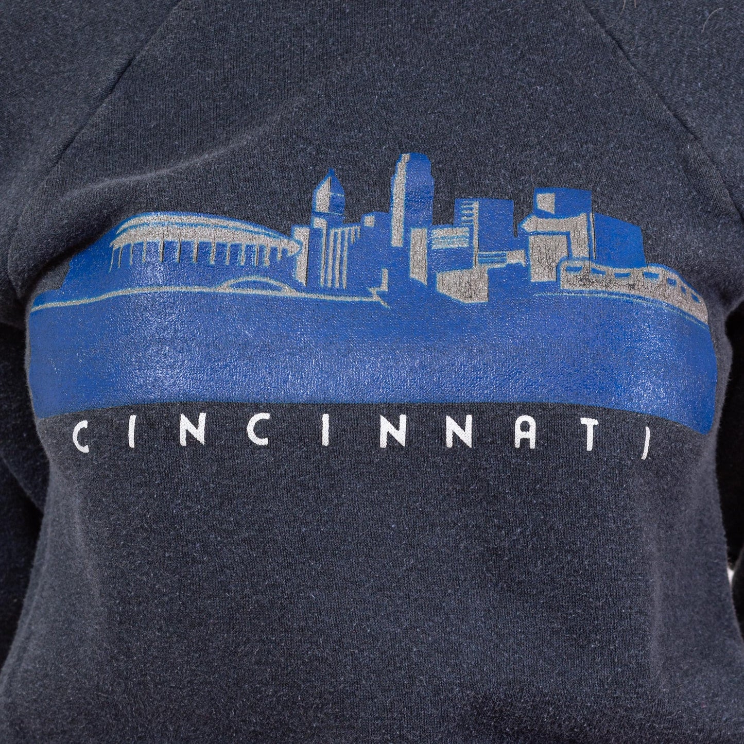 Vintage 80s Cincinnati Ohio City Skyline Tourist Sweatshirt - XXS | Vintage Raglan Sleeve Graphic Crewneck Pullover