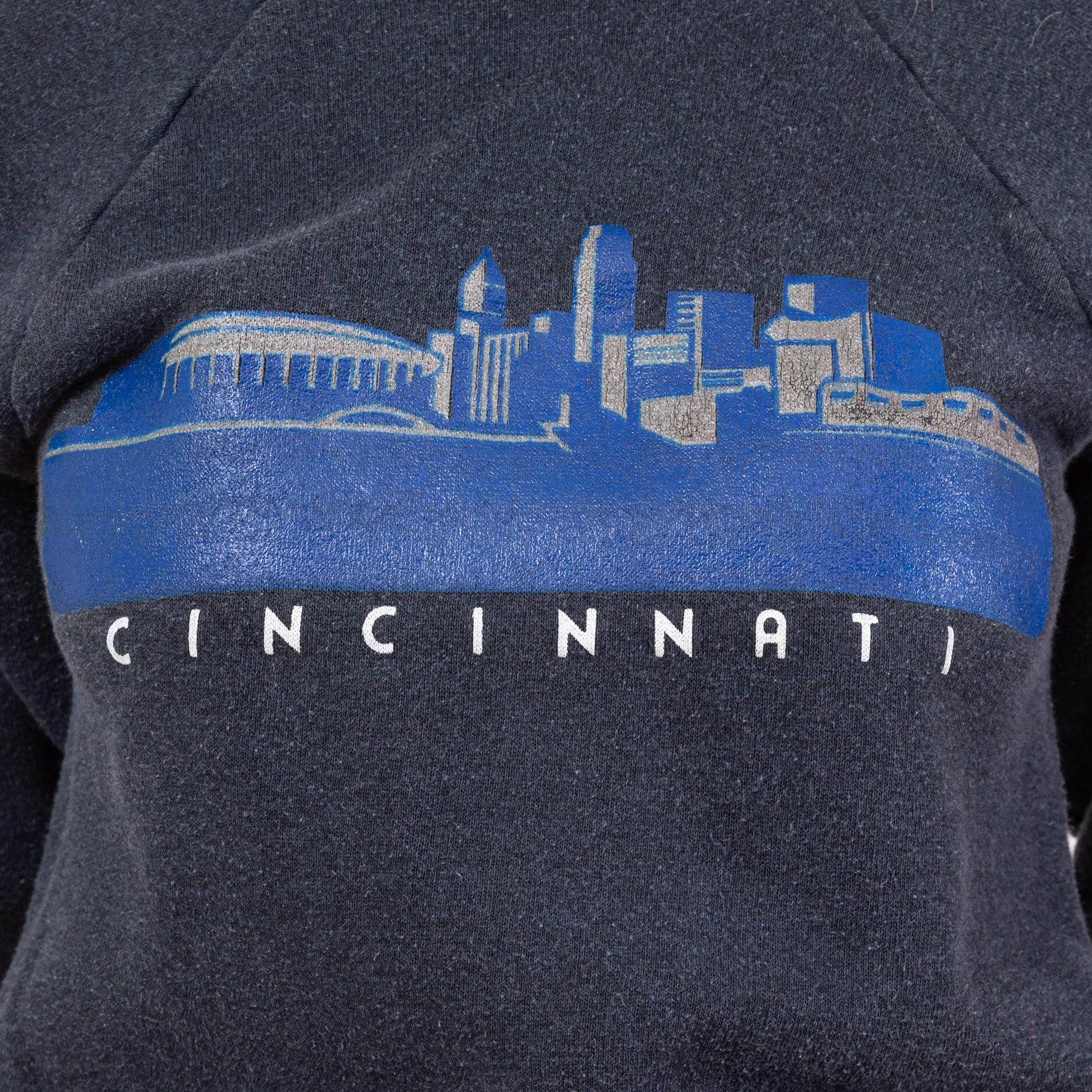 Vintage 80s Cincinnati Ohio City Skyline Tourist Sweatshirt - XXS | Vintage Raglan Sleeve Graphic Crewneck Pullover