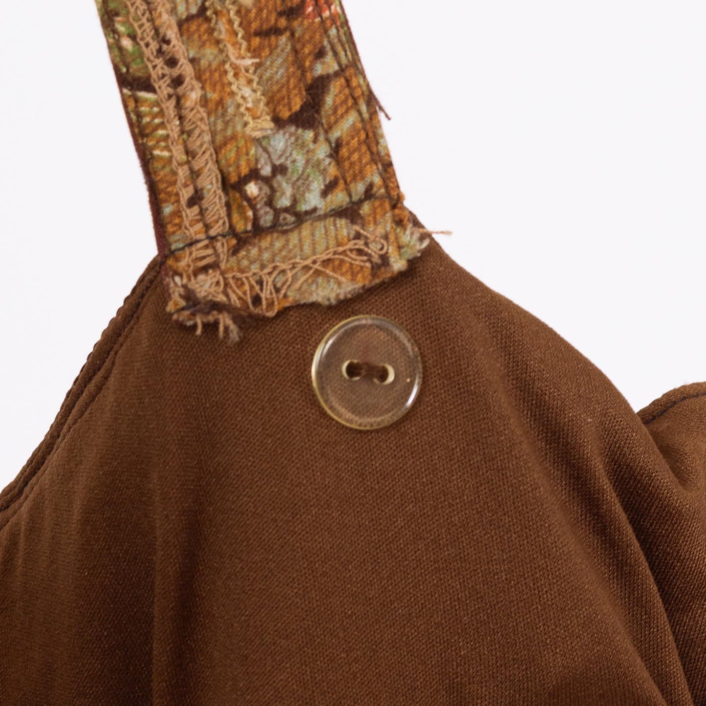Vintage 70s Candi Jones Boho Brown Corset Maxi Dress - XS to Small | 1970s Floral Tapestry Romantic Cottagecore Prairie Peasant Dress