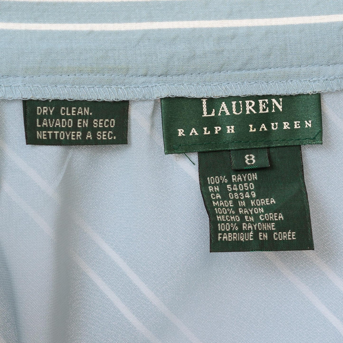 Vintage Y2K Ralph Lauren Eggshell Blue Striped Maxi Skirt - Medium, 28" Waist | Boho Soft Girl Flowy Bias Cut Long Skirt