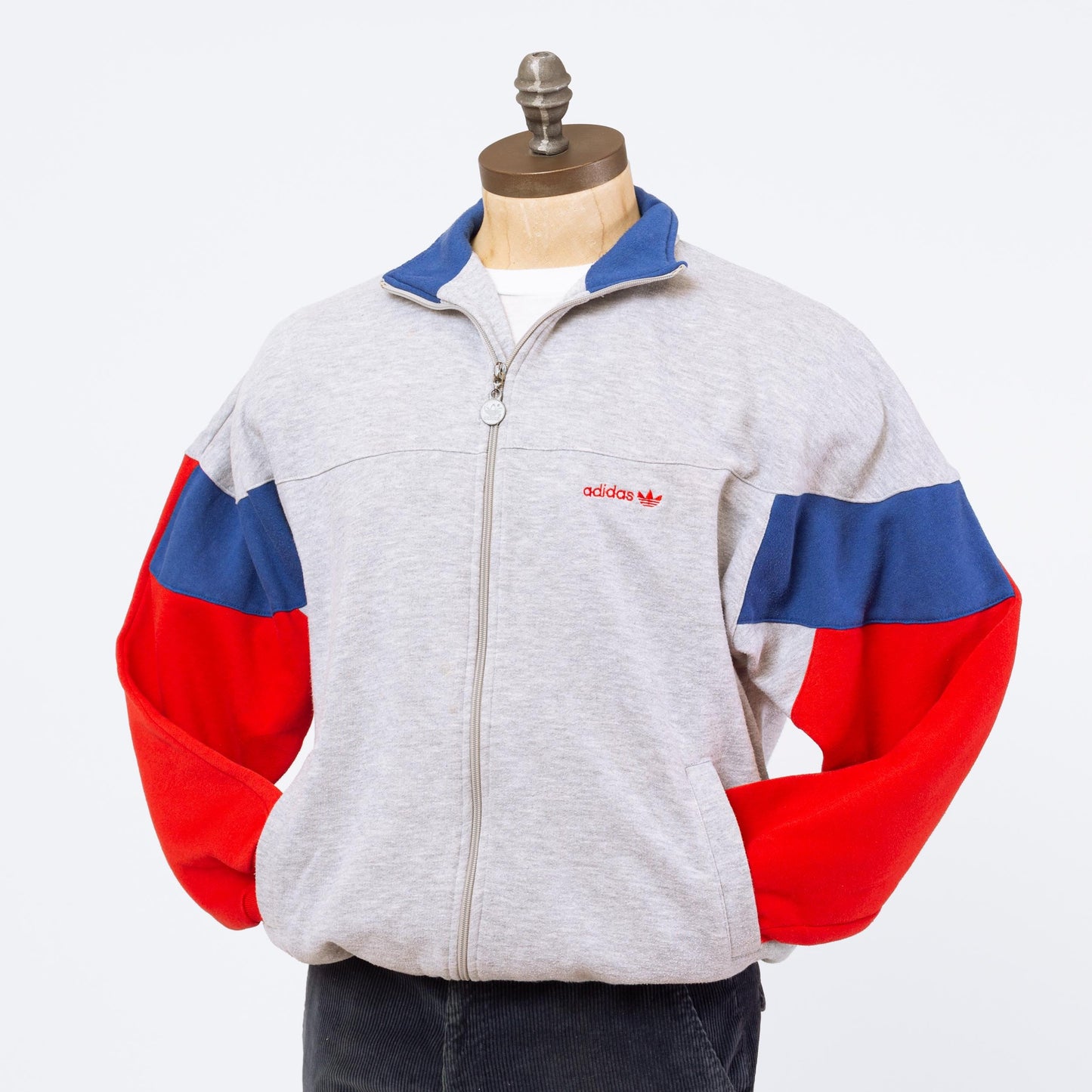 3 Vintage 80s Adidas Color Block Track Jacket - Large | 90s Streetwear Trefoil Logo Zip Up Sweatshirt