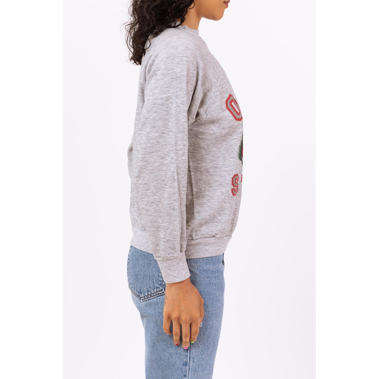 Vintage 80s Ohio State Sweatshirt - Medium | Lightweight Grey College Football Pullover Sweater, NCAA Crewneck Top