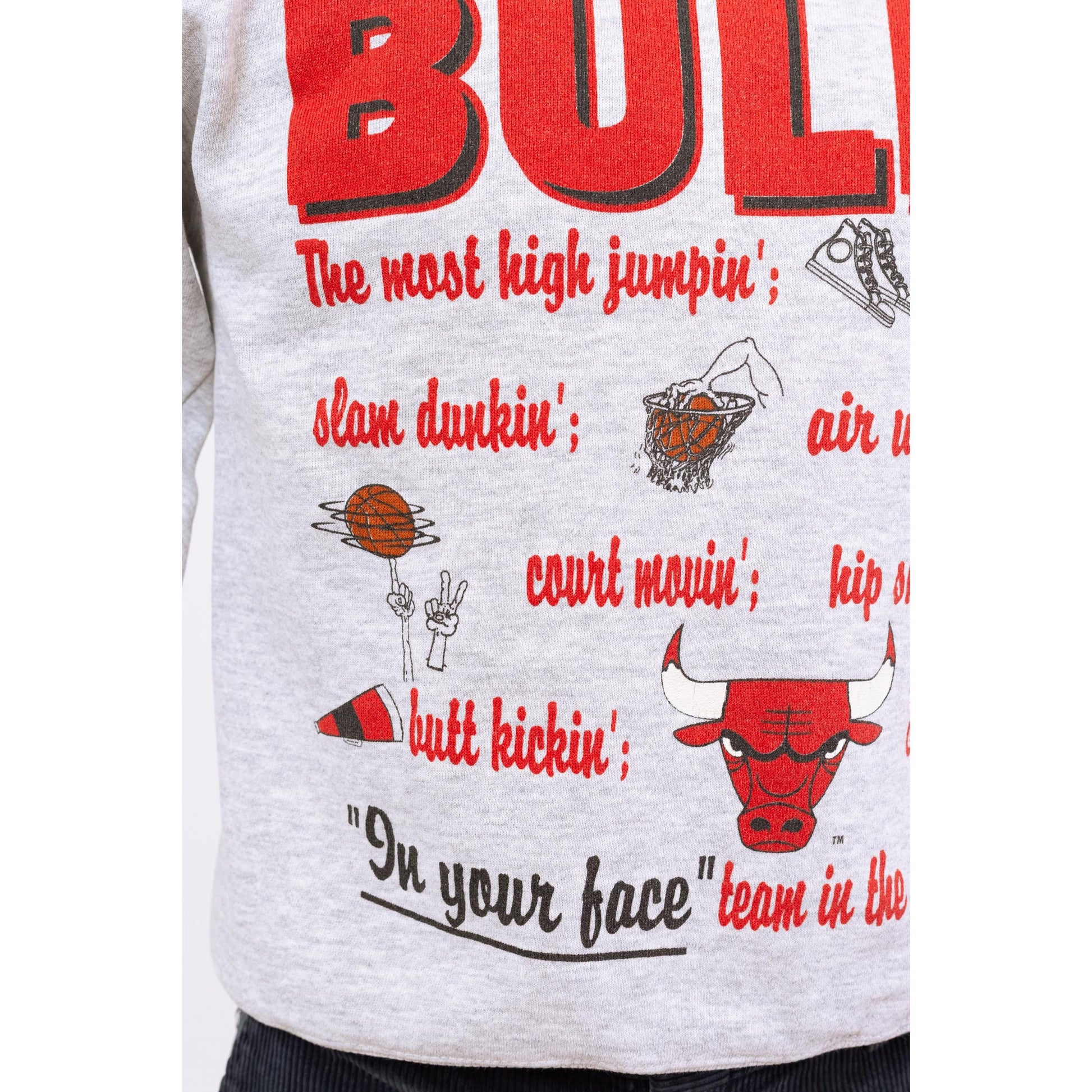 3 Vintage 90s Chicago Bulls NBA Sweatshirt - Small | Basketball Graphic Athletic Crew Neck Pullover Sweater