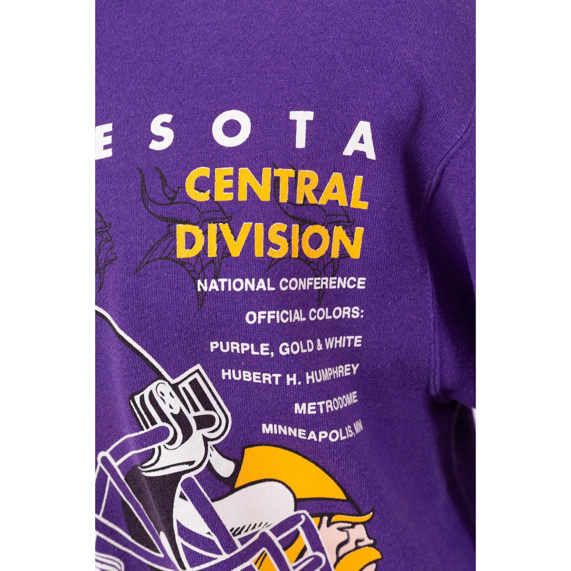 3 Vintage 90s Minnesota Vikings NFL Sweatshirt - Medium to Large | Purple Football Helmet Graphic Athletic Crewneck Pullover Sweater