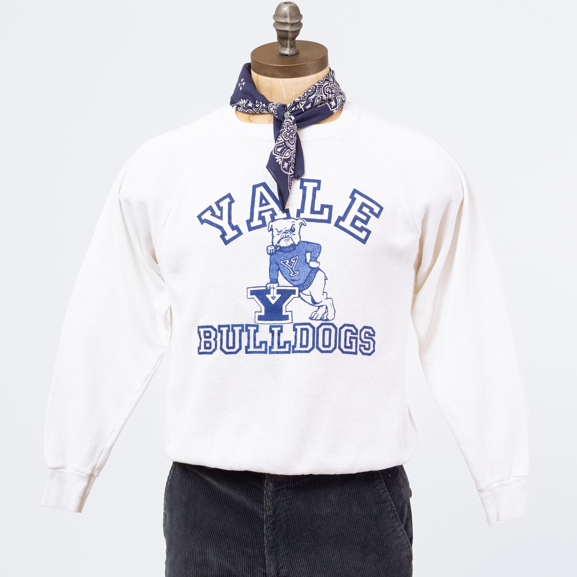 3 Vintage 90s Yale University Bulldogs Sweatshirt - Medium | Ivy League College Graphic Raglan Sleeve Crew Neck Pullover Sweater