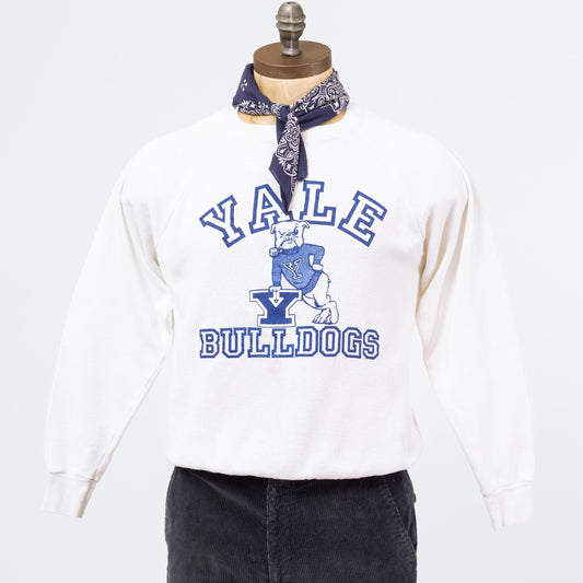 3 Vintage 90s Yale University Bulldogs Sweatshirt - Medium | Ivy League College Graphic Raglan Sleeve Crew Neck Pullover Sweater