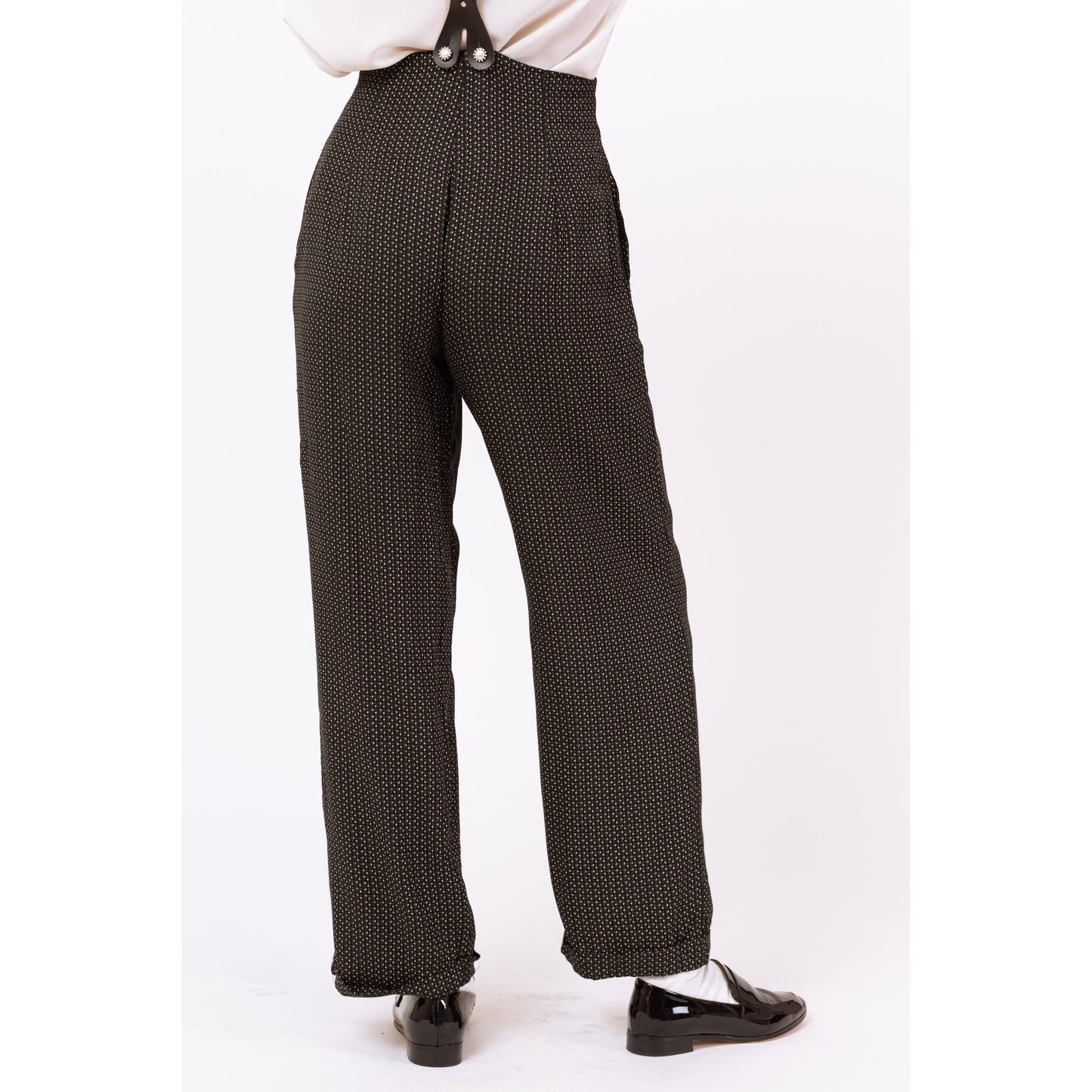 Vintage 90s Suspender Pants - Small | Menswear Style Cross Back Strap Jumpsuit Overall Trousers