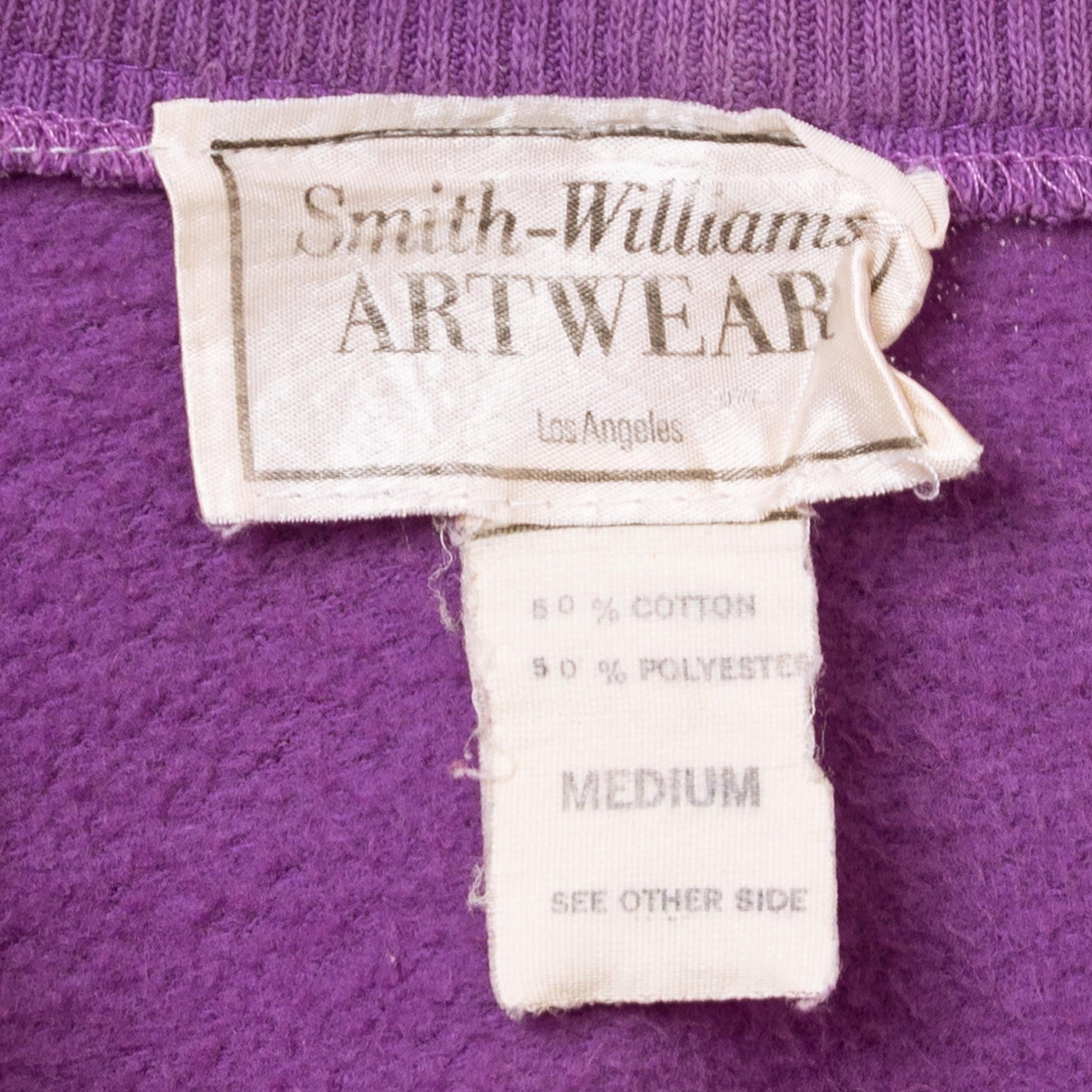 Vintage 80s Purple Funnel Neck Sweatshirt - Medium | Slouchy Drawstring Pullover, Raglan Sleeve Mockneck Sweater