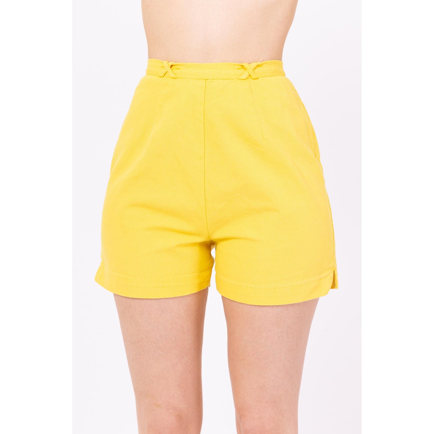 Vintage 50s 60s Catalina Yellow High Waisted Pinup Shorts - Extra Small, 23" Waist | Rockabilly Retro High Rise Beach Outfit Summer Shorts