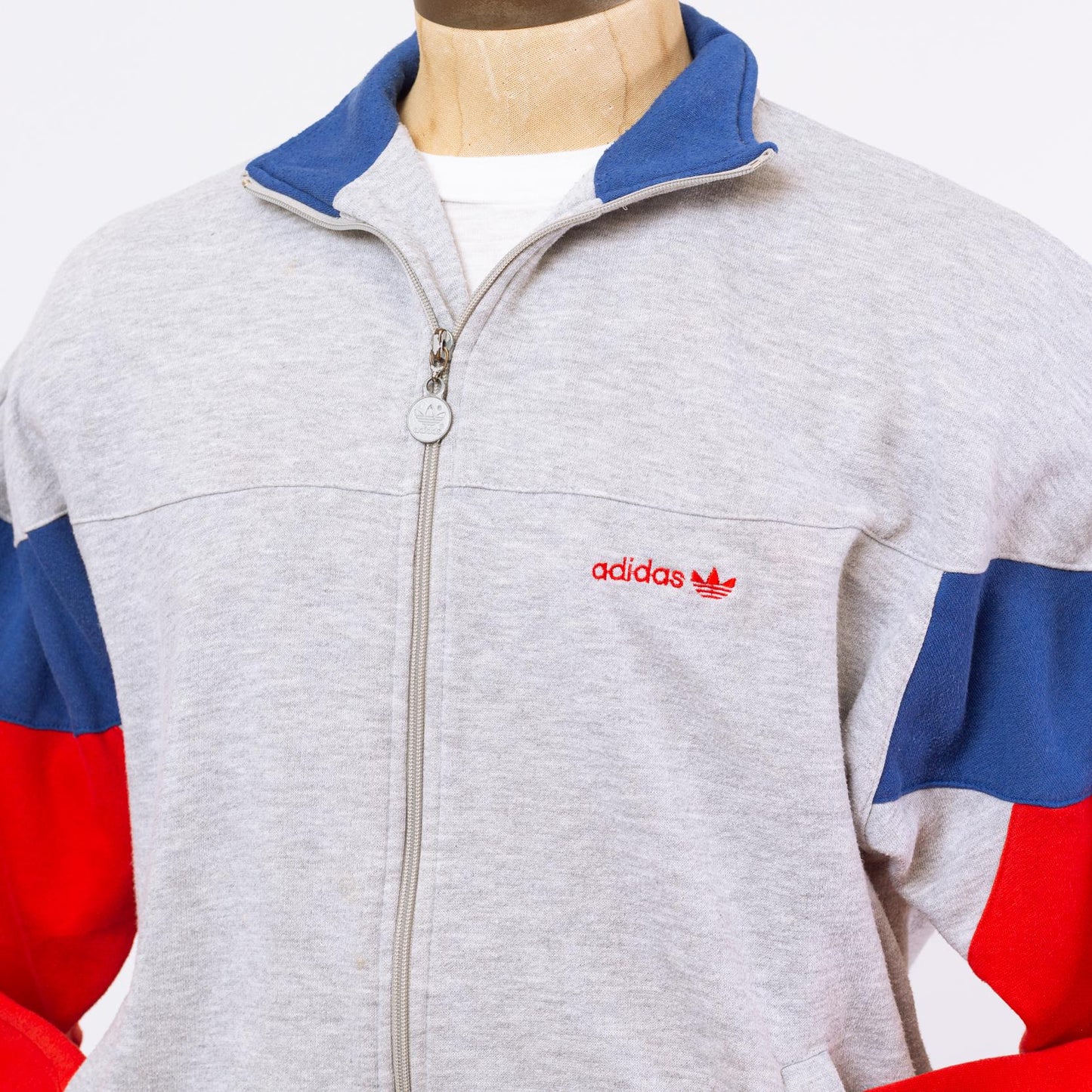 3 Vintage 80s Adidas Color Block Track Jacket - Large | 90s Streetwear Trefoil Logo Zip Up Sweatshirt