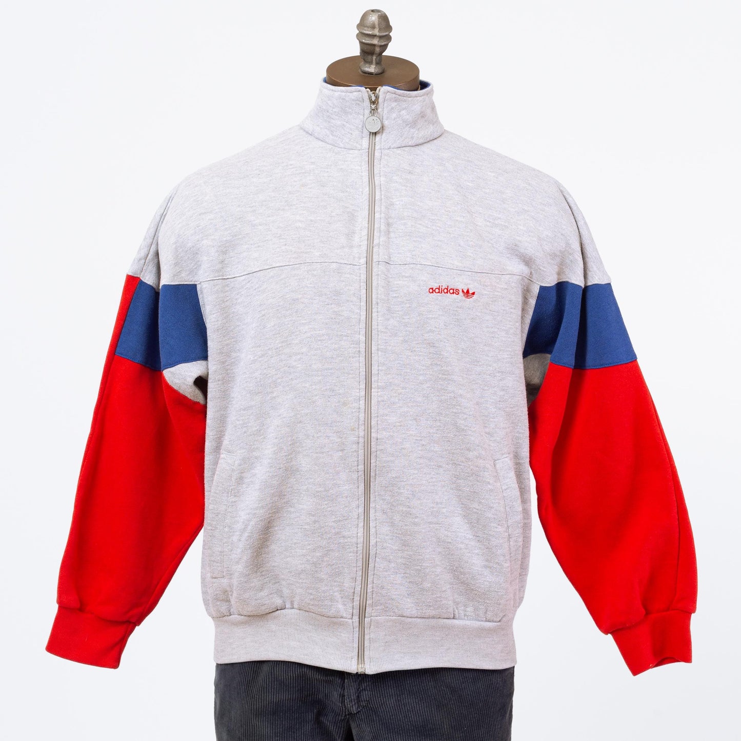 3 Vintage 80s Adidas Color Block Track Jacket - Large | 90s Streetwear Trefoil Logo Zip Up Sweatshirt