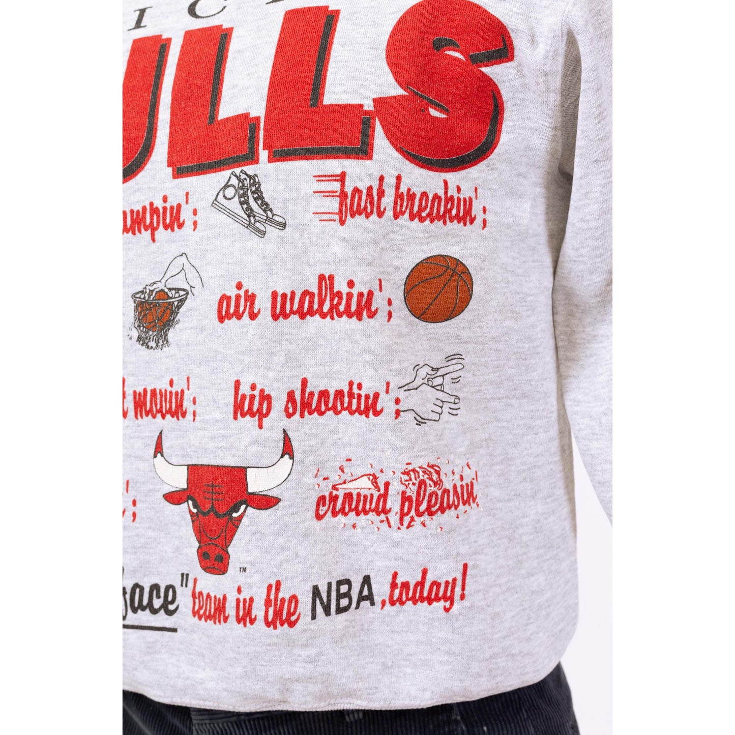 3 Vintage 90s Chicago Bulls NBA Sweatshirt - Small | Basketball Graphic Athletic Crew Neck Pullover Sweater