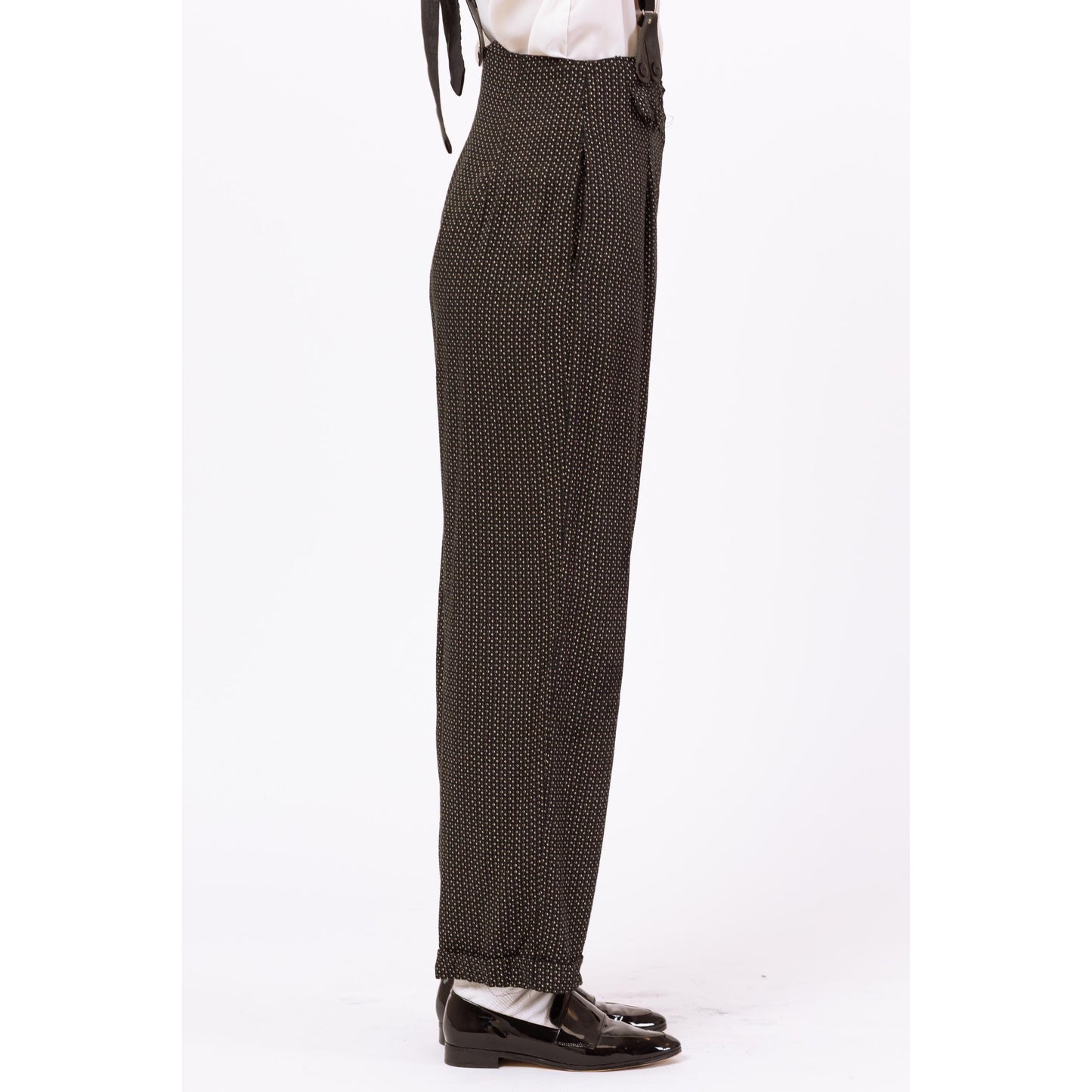 Vintage 90s Suspender Pants - Small | Menswear Style Cross Back Strap Jumpsuit Overall Trousers