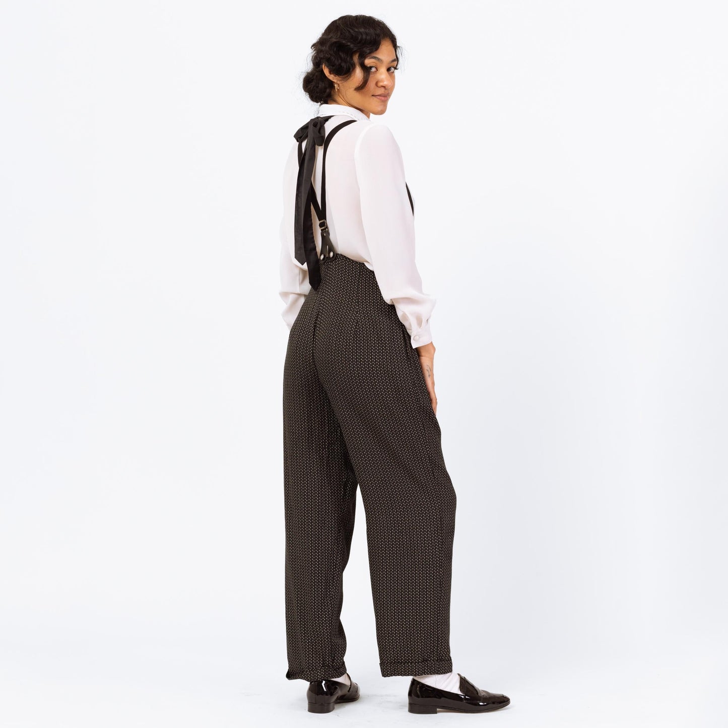 Vintage 90s Suspender Pants - Small | Menswear Style Cross Back Strap Jumpsuit Overall Trousers