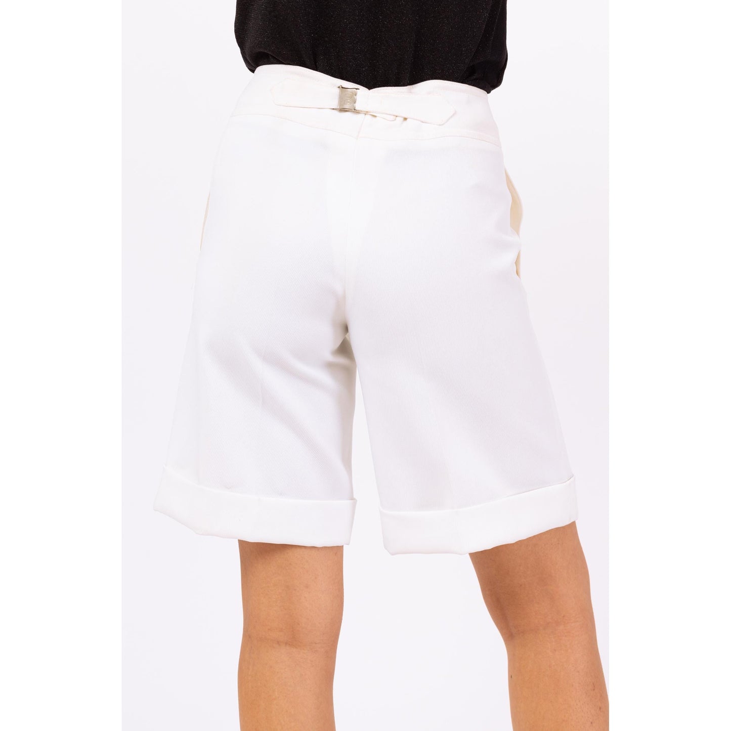 Vintage 80s Bogner White Tennis Shorts NWT - Small, 27" Waist | Deadstock High Waisted Athletic Shorts, Long Inseam Sportswear Shorts