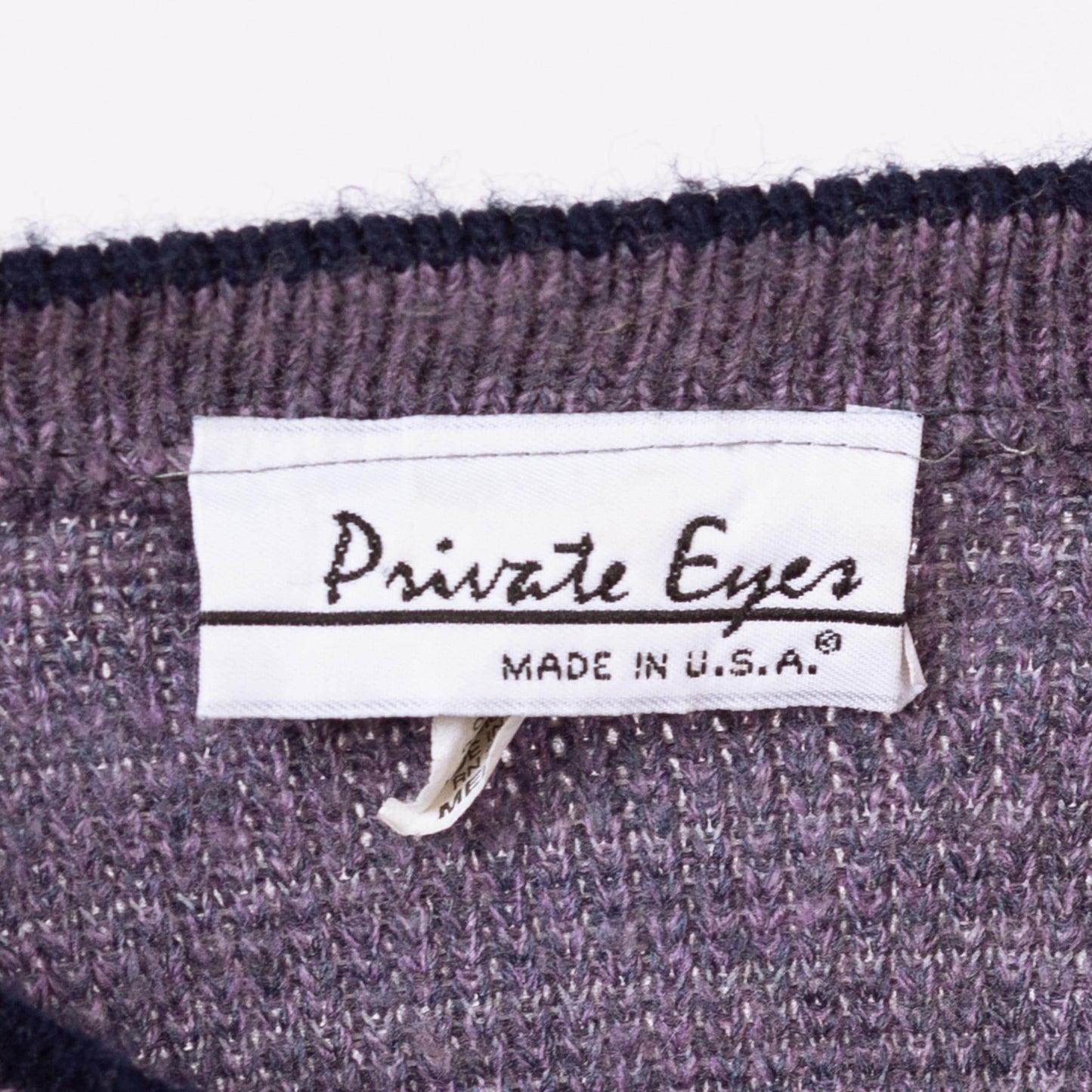 Vintage 90s Purple Fair Isle Cropped Sweater - Medium | Grunge V Neck Pullover, Slouchy Boxy Fit Jumper